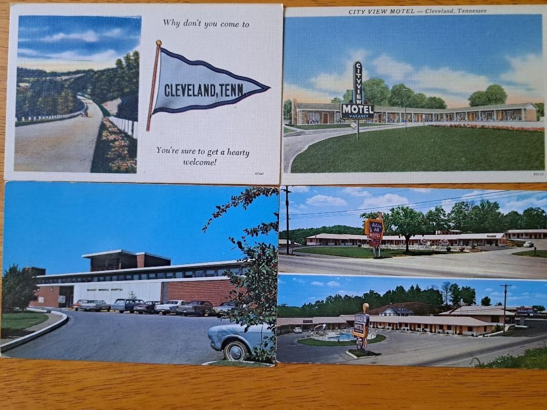 Lot of 4  CLEVELAND, TENNESSEE    Vintage TN Postcards