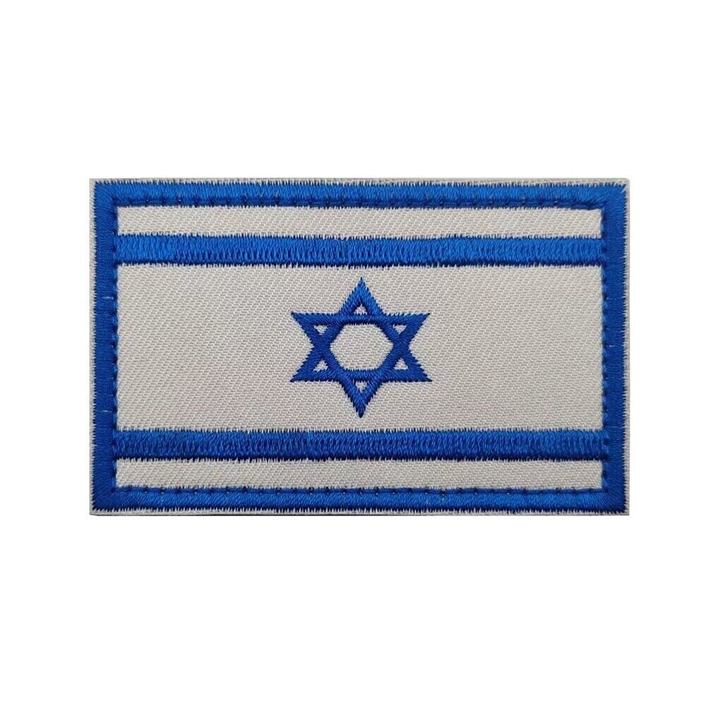 ISRAEL ISRAELI FLAG ARMY TACTICAL MILITARY EMBROIDERED HOOK PATCH BLUE WHITE