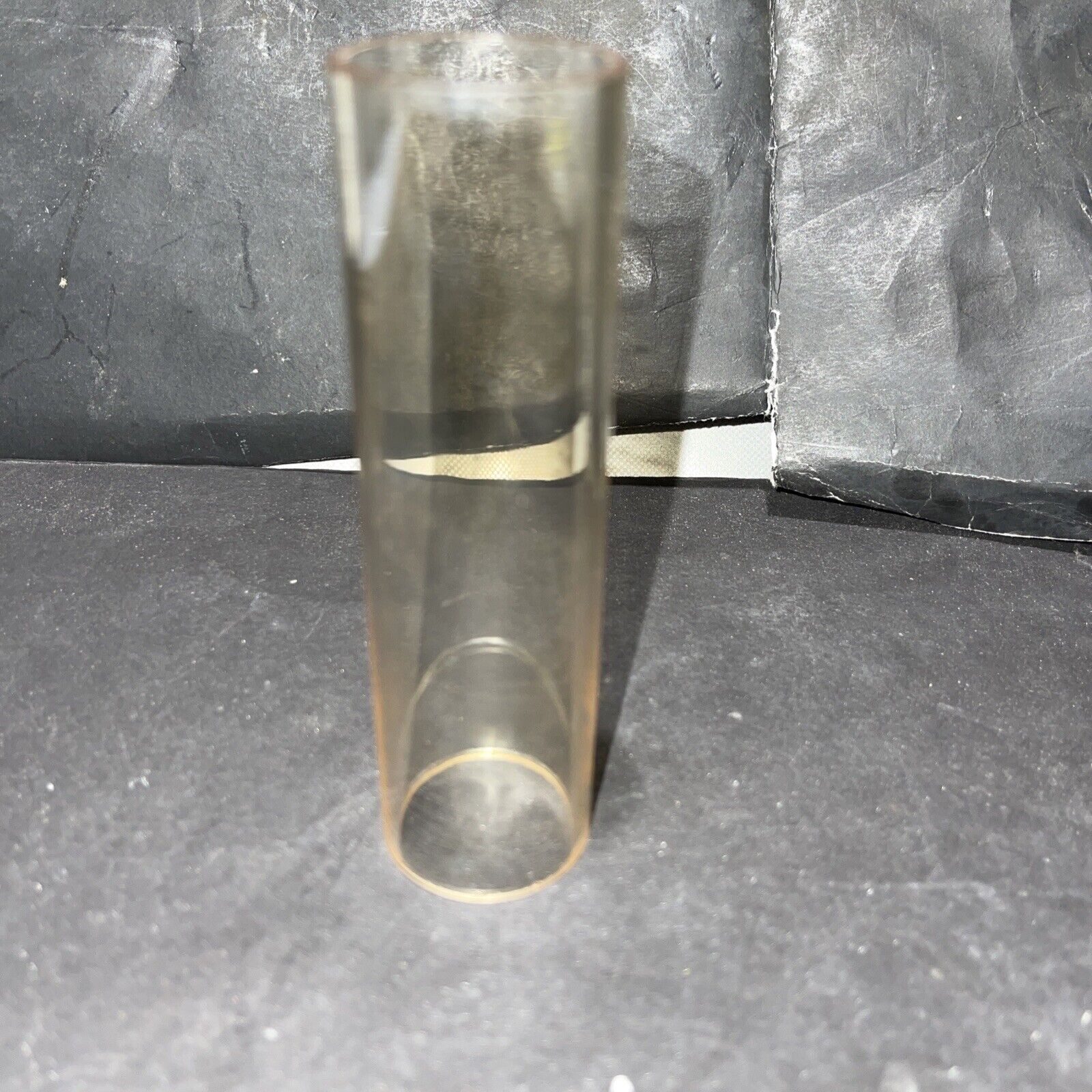 VINTAGE AMBER TINTED 1 1/4” x 4 1/4” GLASS CYLINDER 