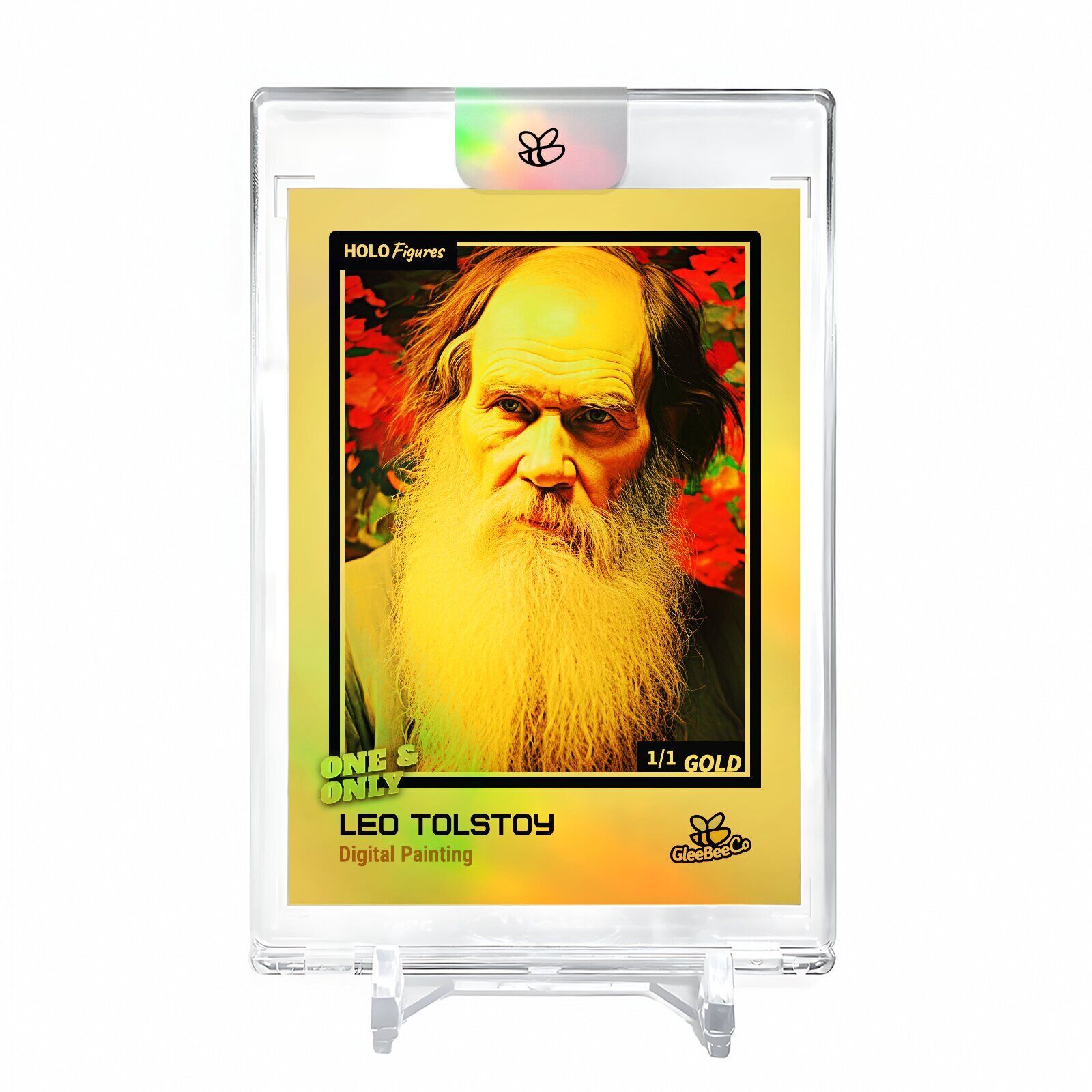 LEO TOLSTOY Card 2023 GleeBeeCo Holo Figures Digital Painting #LTDG *GOLD* 1/1