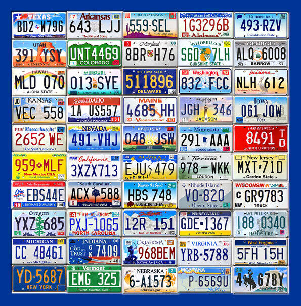 50 STATE SET OF USA LICENSE PLATES + DC IN CRAFT CONDITION LOT 