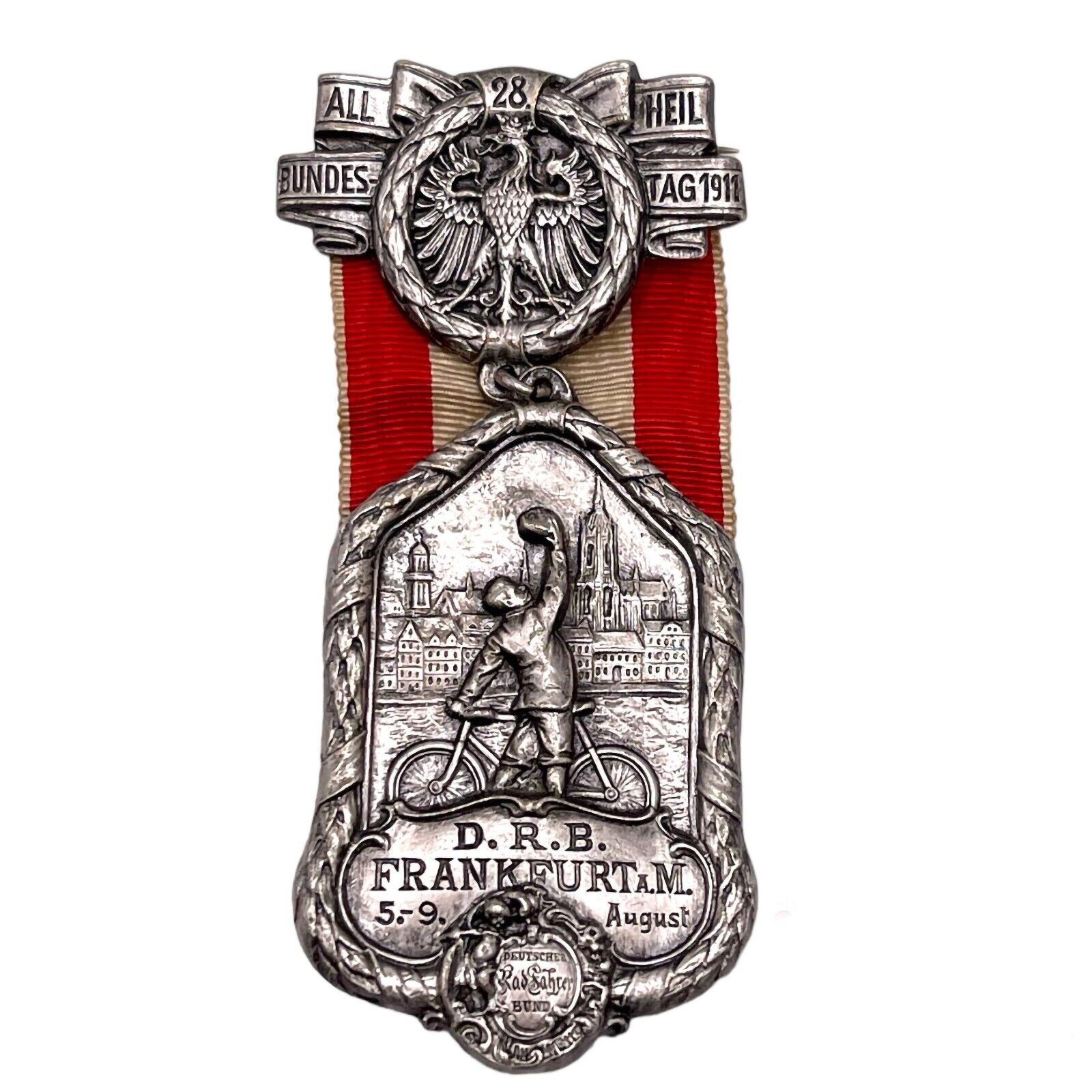 Pre WW1 Germany Scarce All Heil Bundestag 1911 D.R.B Frankfurt Award - Medal