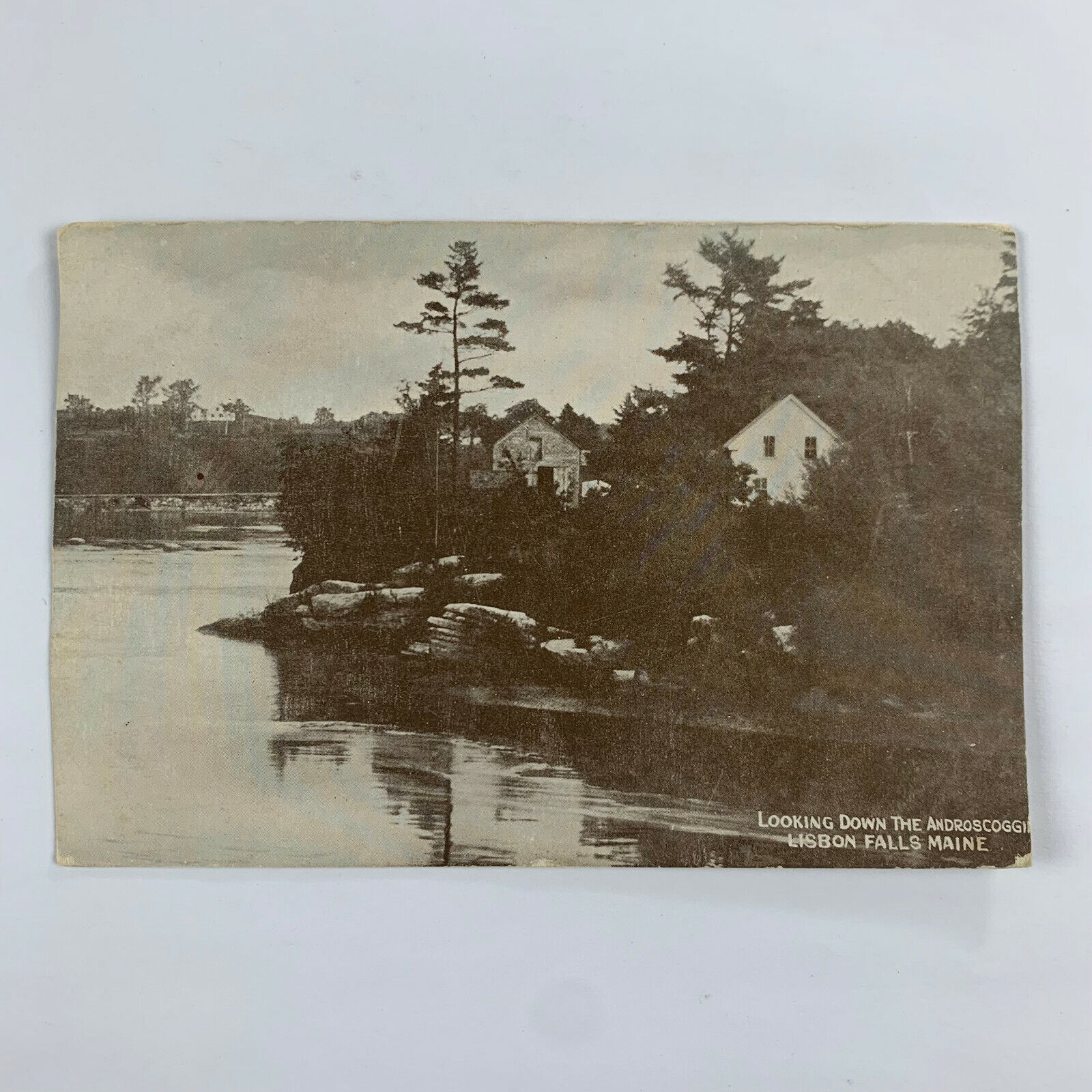 Postcard Maine Lisbon Falls ME Androscoggin River Pre-1907 Undivided Unposted