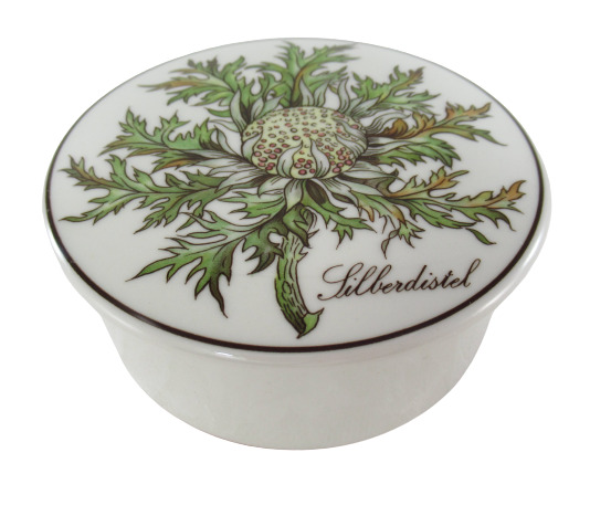 RARE Villeroy & Boch Silberdistel Design Porcelain Trinket Box ~ Botanica Series