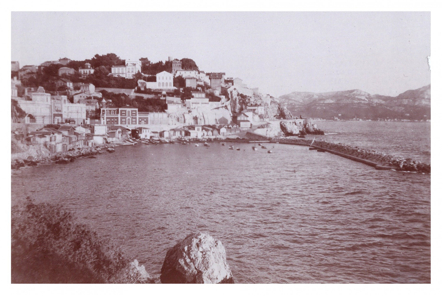 France, Marseille, Port du Roucas Blanc, vintage print, circa 1900 vintage print