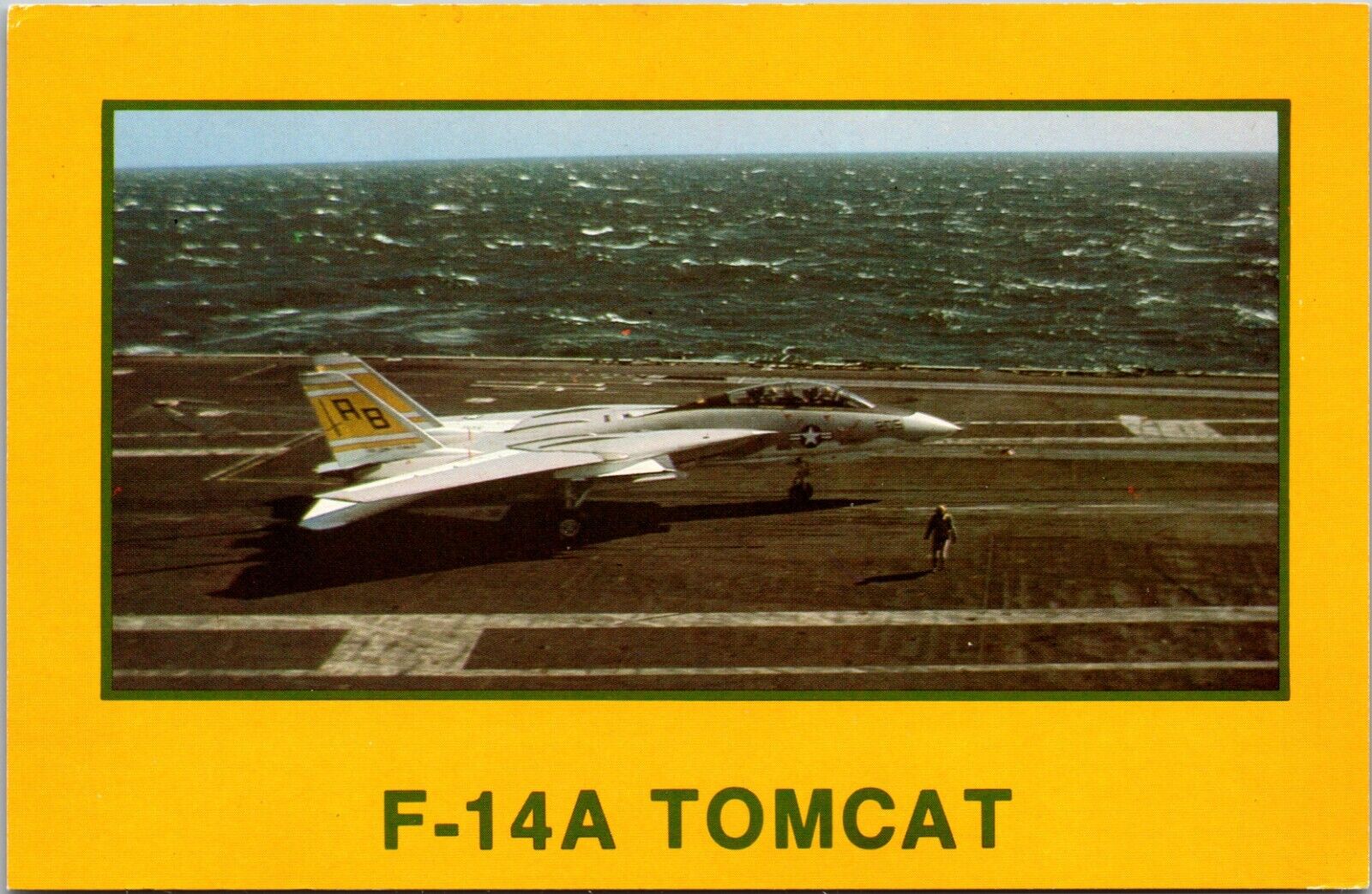 F-14A Tomcat Fighter Aircraft On Flight Deck USS John F Kennedy CV-67 Postcard