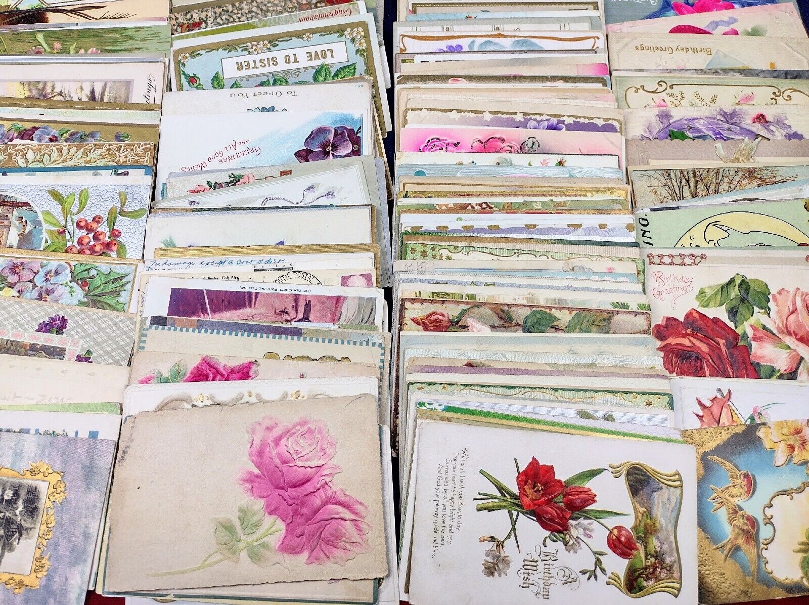 Antique 1800's - 1900's Early Handmade Post Cards x10pcs RANDOMLY SELECTED