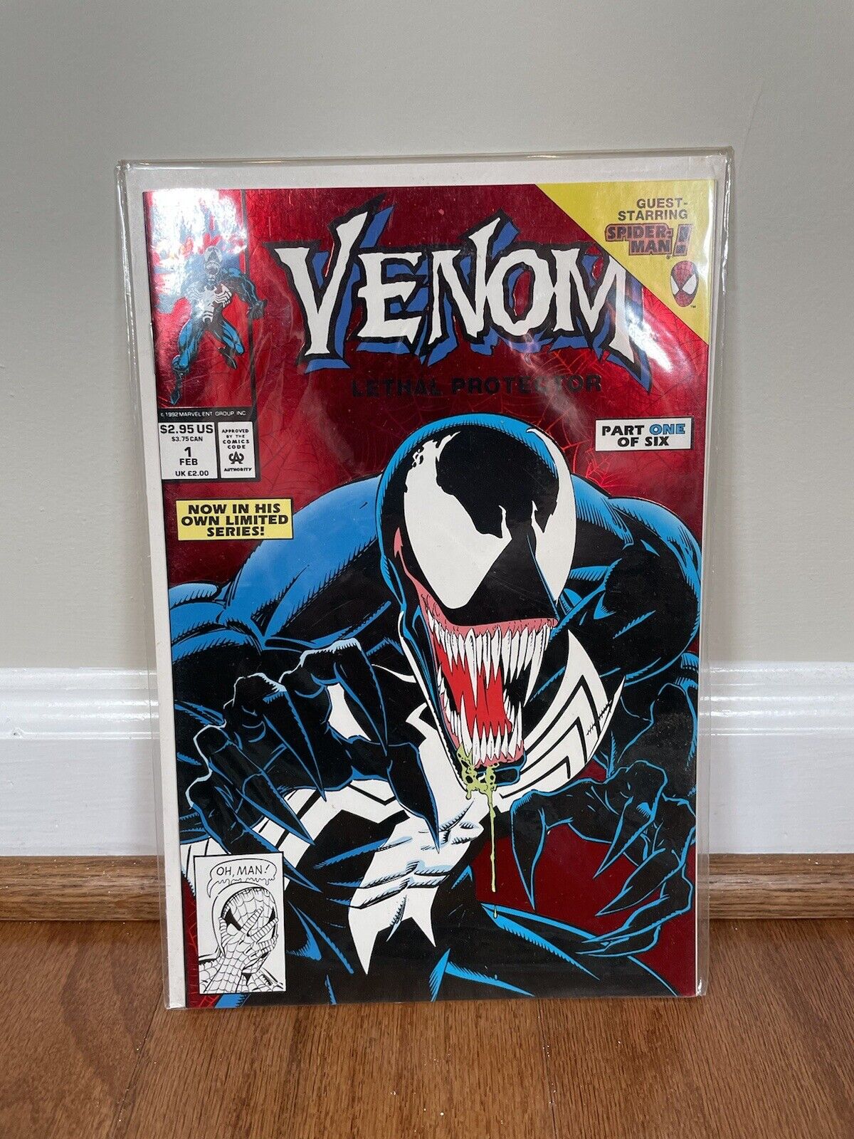 Venom Lethal Protector #1 (Marvel Comics, 1992) Part 1 of 6 Red Foil Cover VG 
