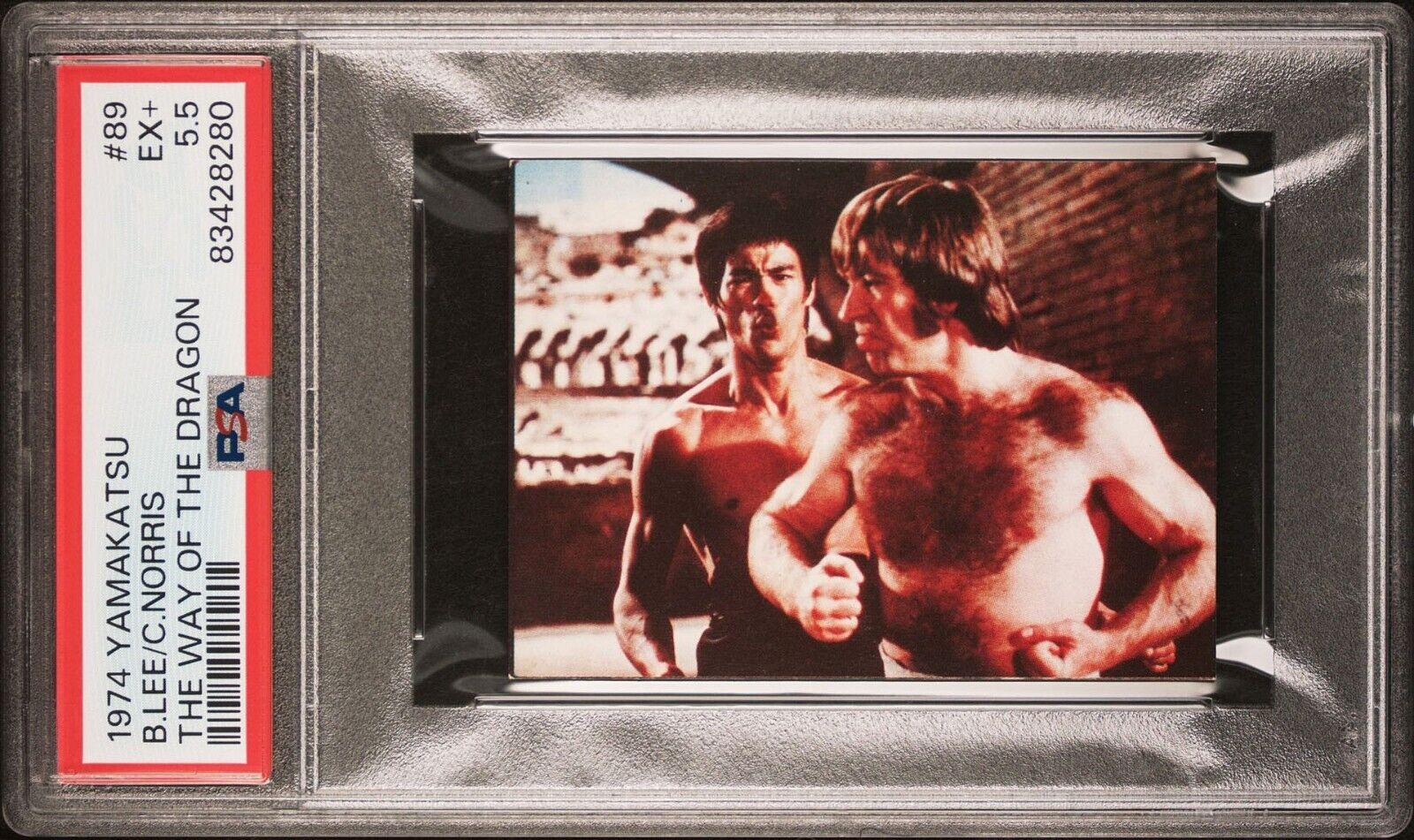 1974 Bruce Lee Chuck Norris Yamakatsu Way Of The Dragon Japan Card #89 PSA 5.5