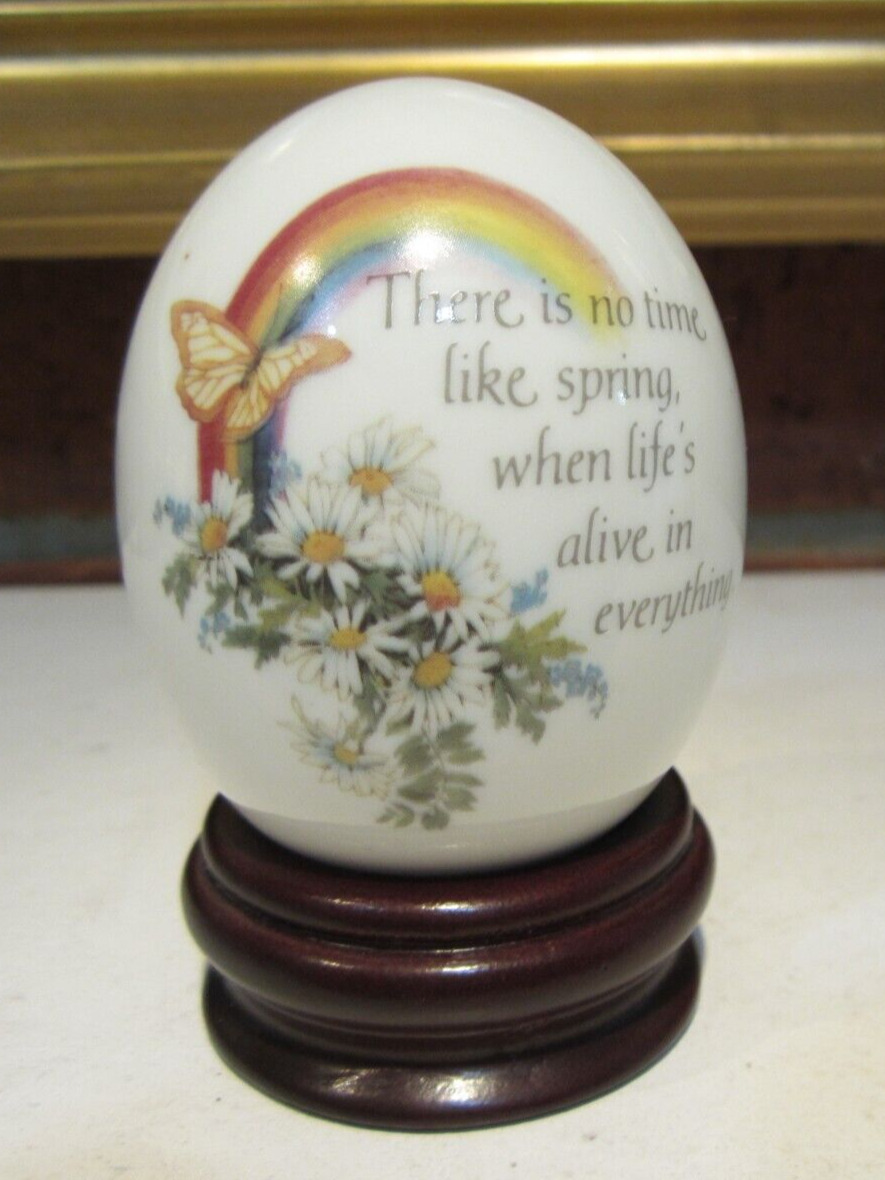 Vintage WWA 1980 Collectible Porcelain Egg Made In Japan Designer's Collection