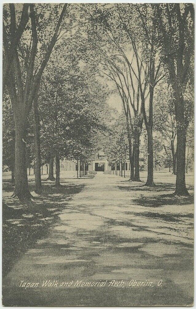 Oberlin OH Tapan Walk and Memorial Walk 1908 Antique Postcard Ohio
