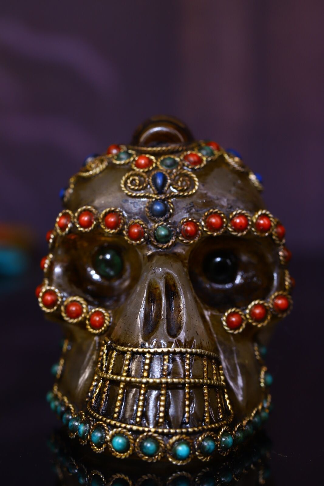 Chinese Rare Tibetan Buddhism Natural crystal hand-carved Skull 