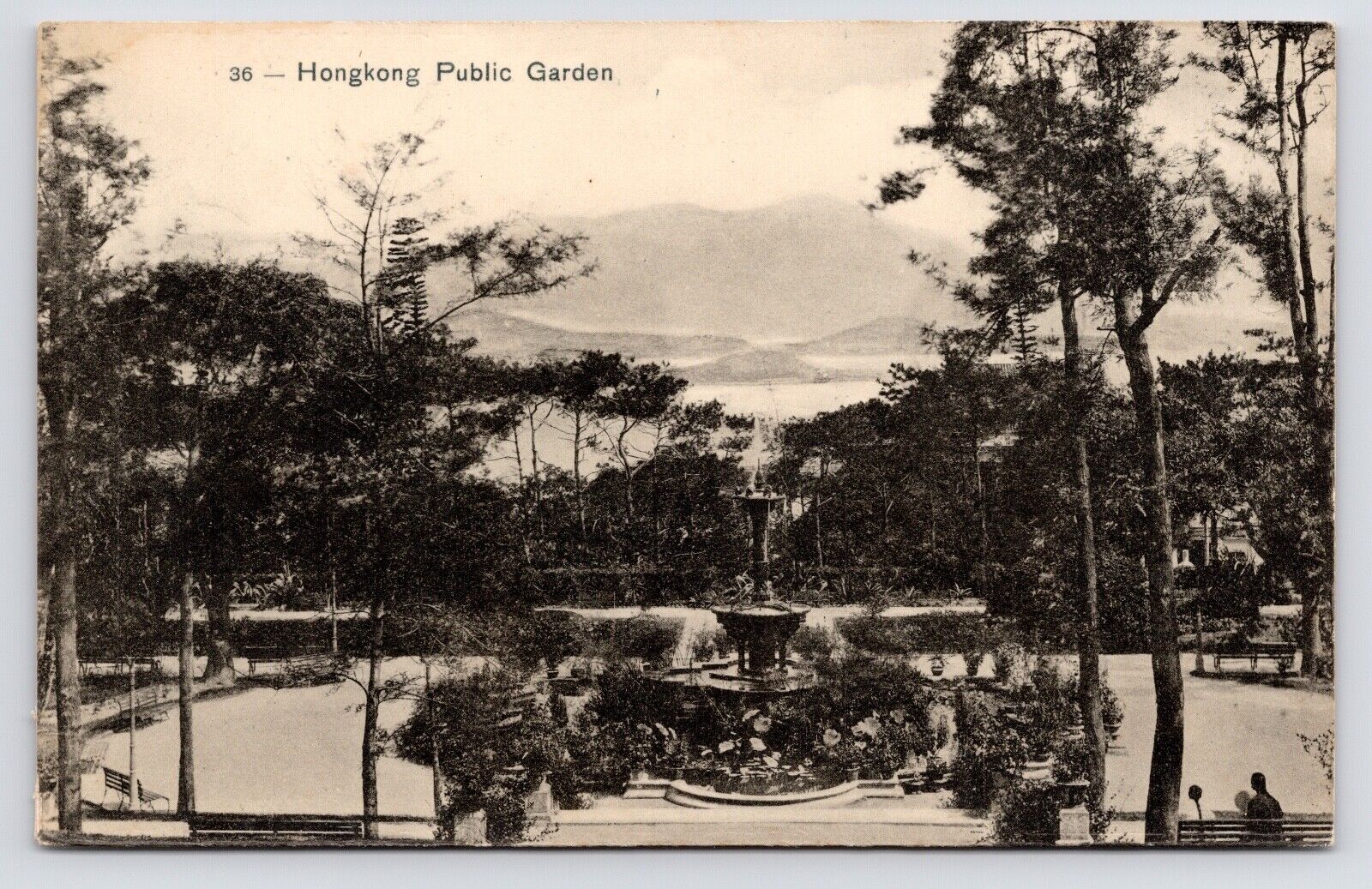 c1910s Public Garden M. Sternberg Hong Kong China Antique Postcard