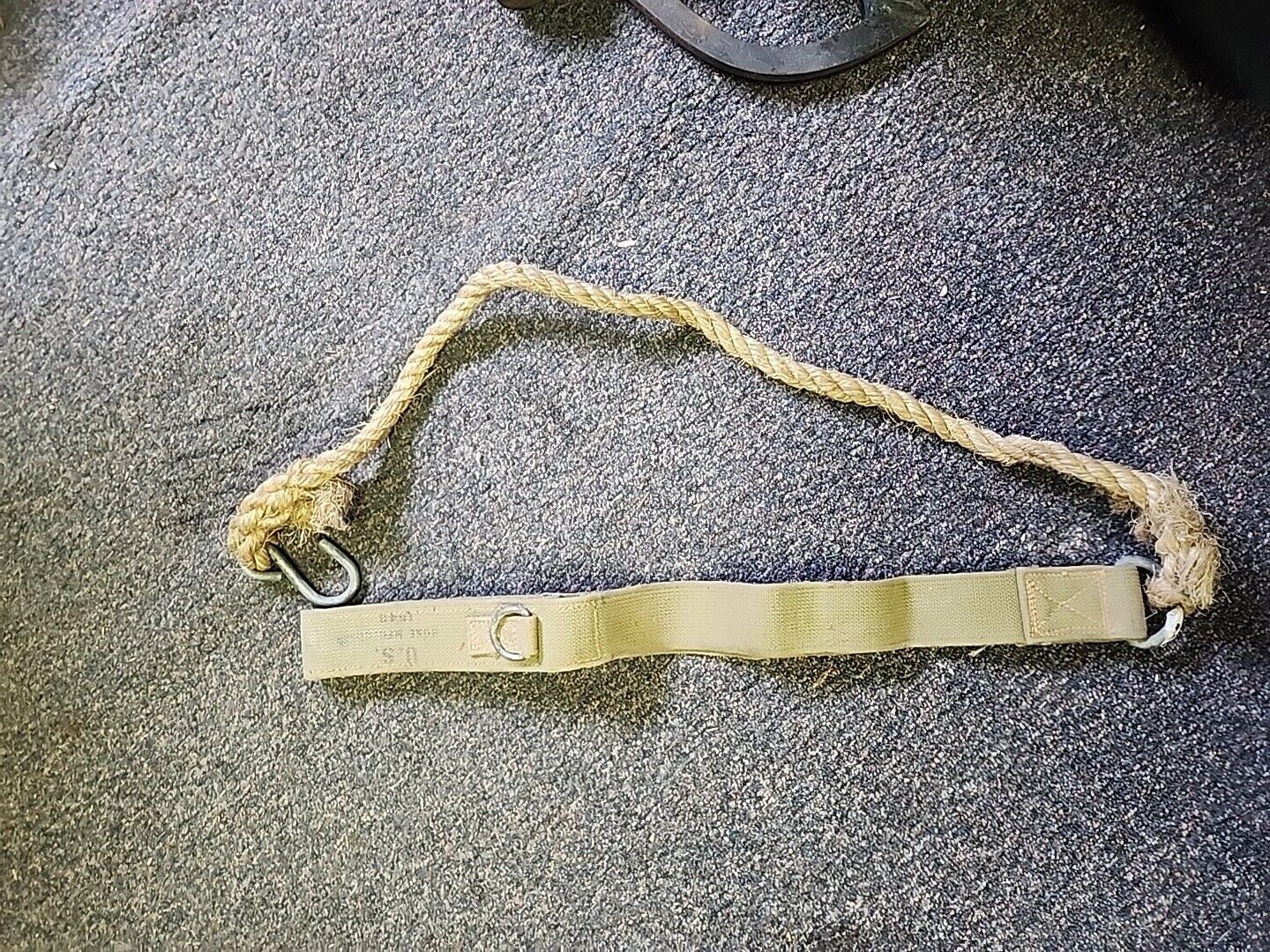 US WW2 M-1918 10th. Mountain Troop Airborne Drag Rope Tow Strap 1943 Dated