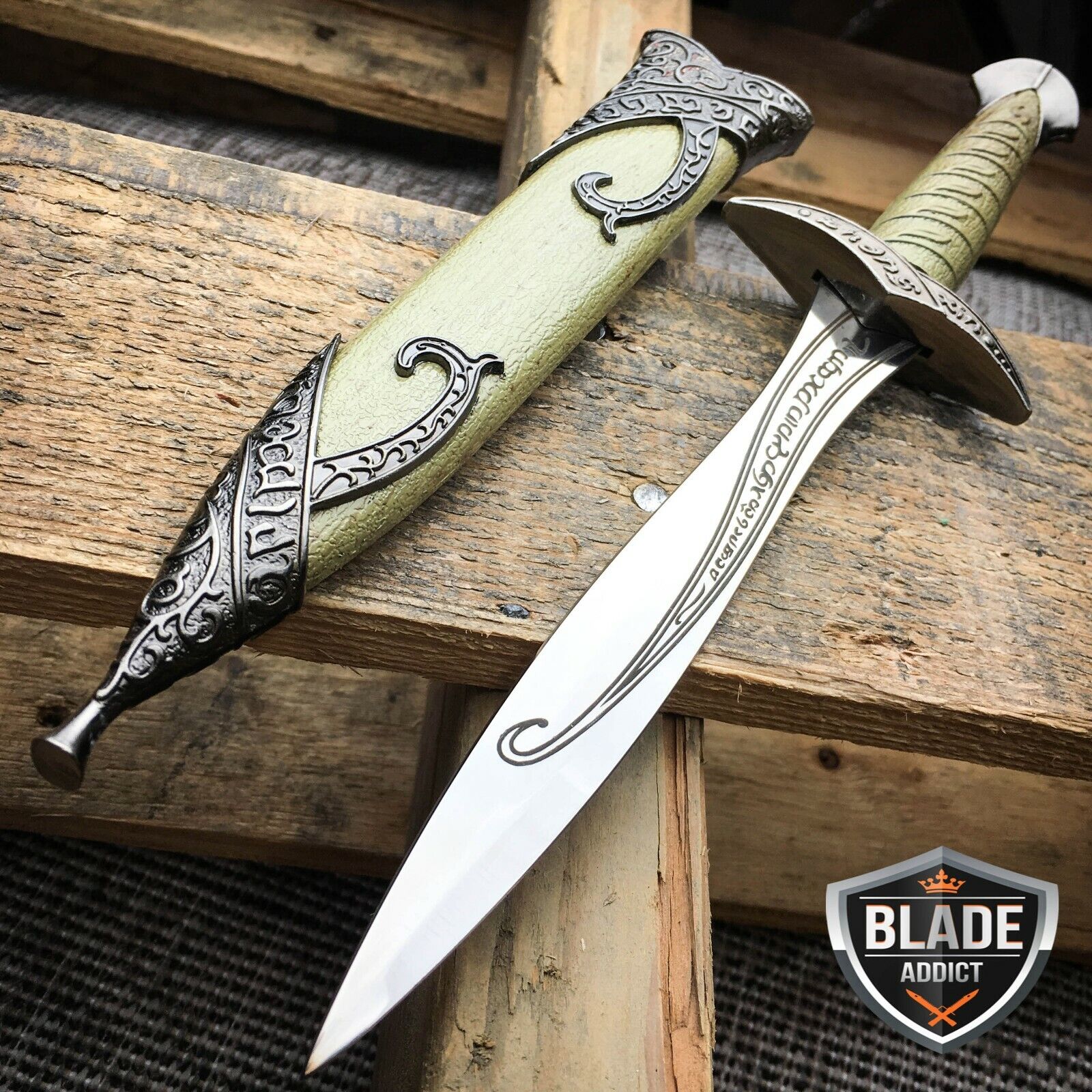 MEDIEVAL ROMAN FANTASY DAGGER SWORD Fixed Blade Collectible Crusader KNIFE NEW