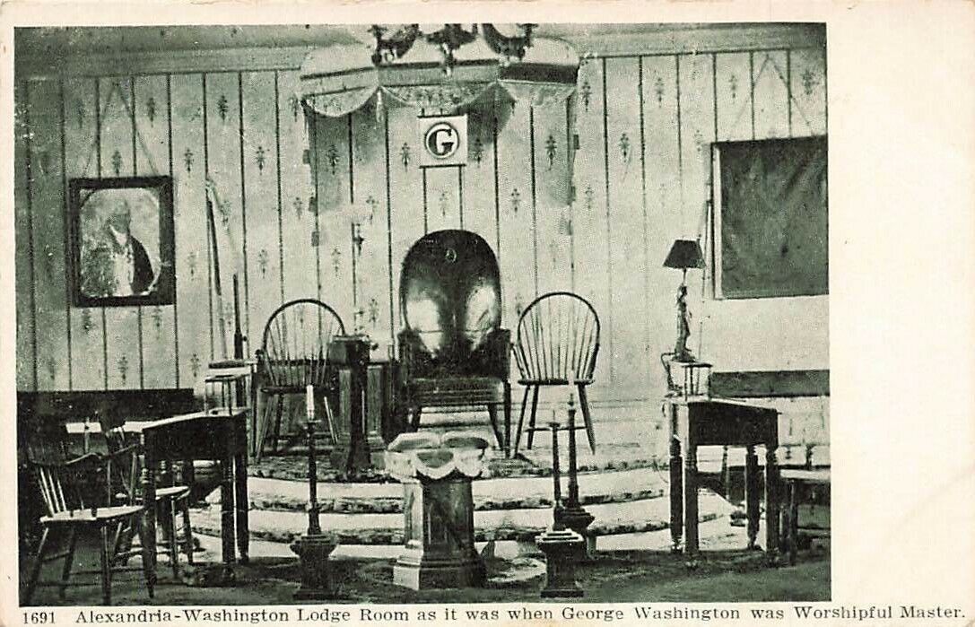 c1910 Washington\'s Freemason Lodge Room Alexandria  VA P278
