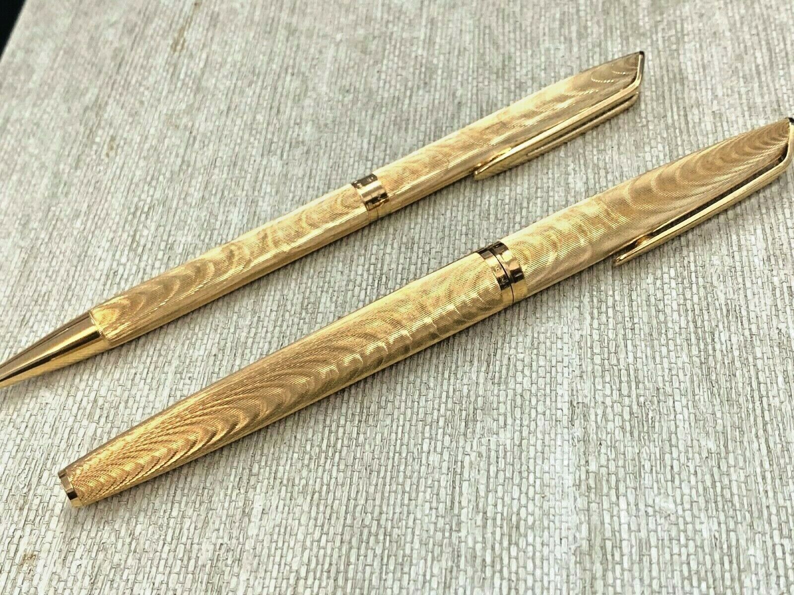 WATERMAN FRANCE GOLDEN WRITING INSTRUMENTS SET 18k POINT IN BOX gold tips