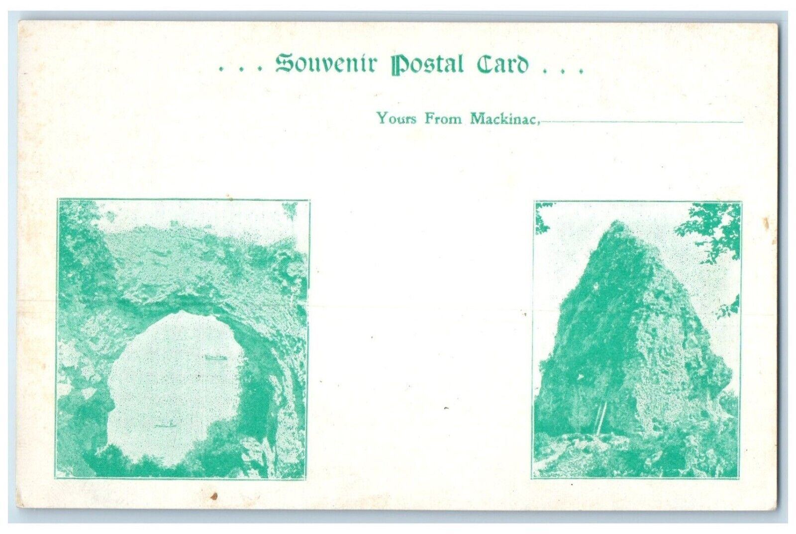 Mackinac Island Michigan MI Postcard Souvenir Dual View c1900's Unposted Antique