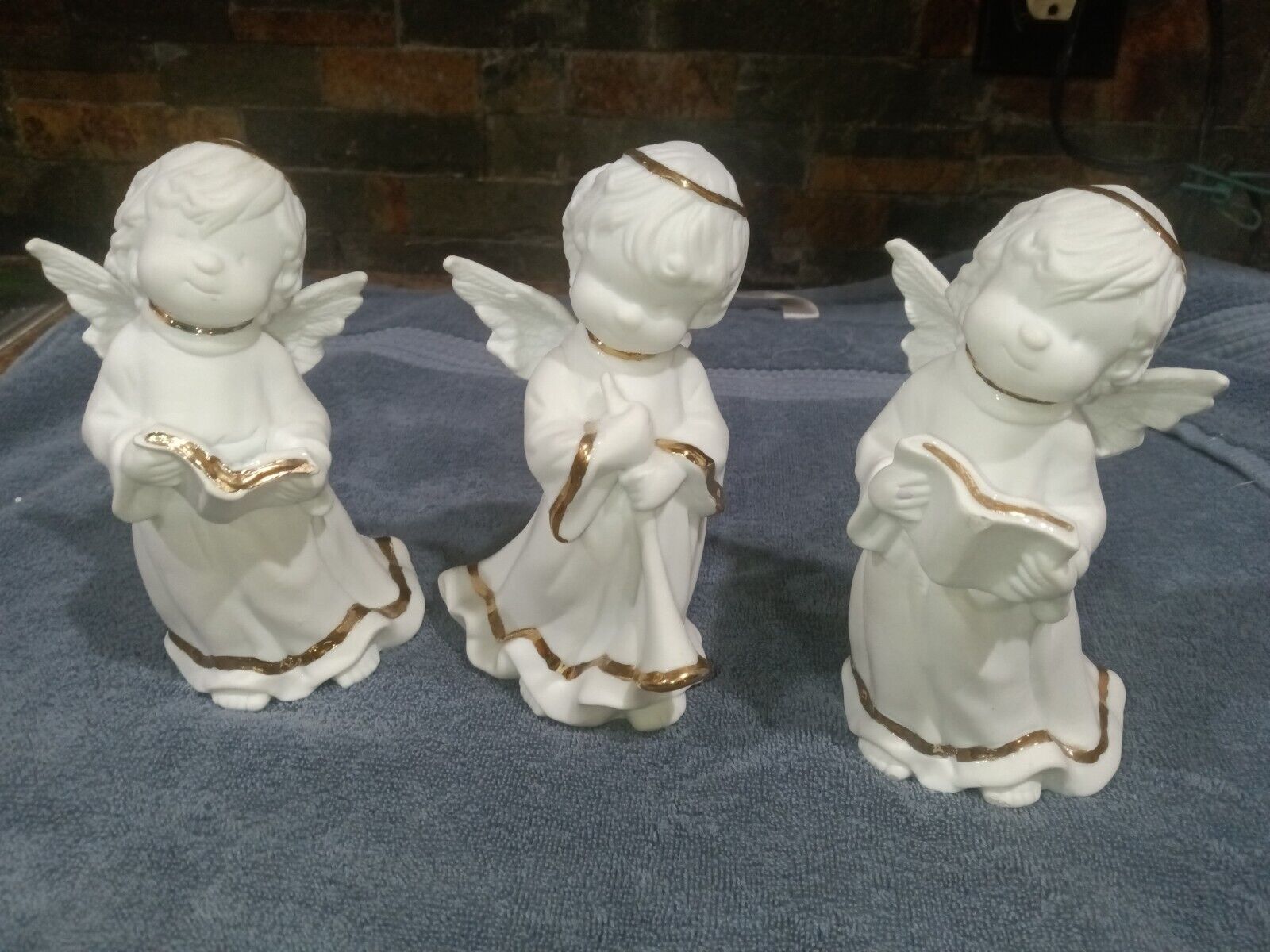Vintage Albert E. Price 1 Set Of 3 Porcelain Angels 7\