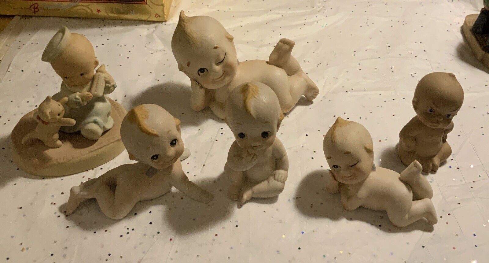 Lot of 6 Vintage Porcelain Kewpie Dolls - Lefton, Enesco And Unbranded
