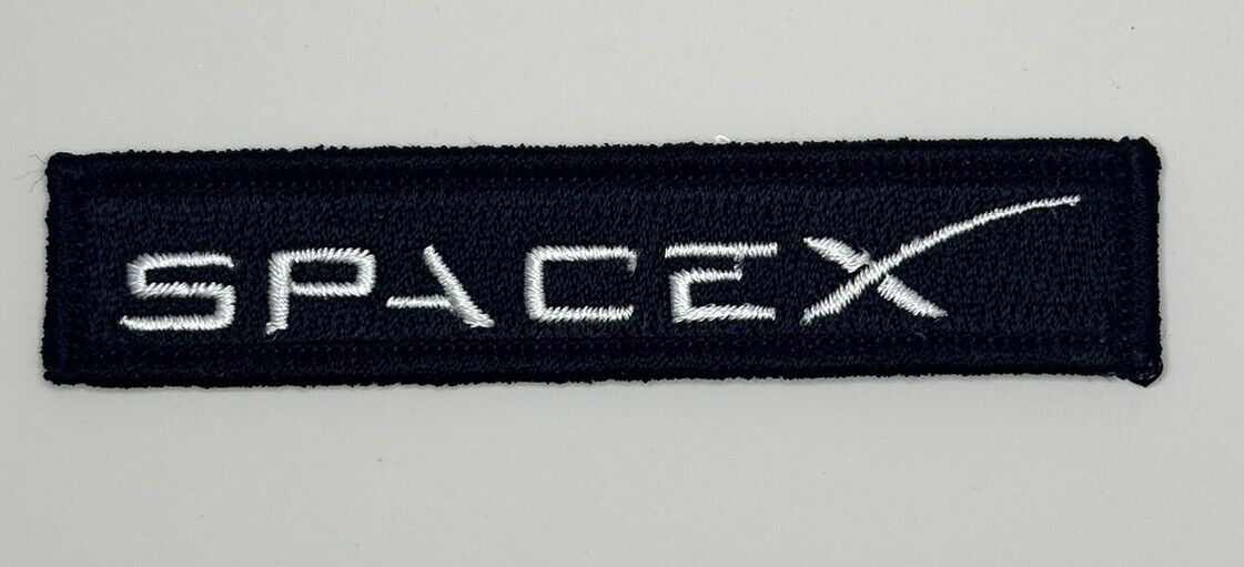 Original SPACEX MISSIONS BLACK LOGO PATCH NASA 3” Long IRON ON/SEW ON