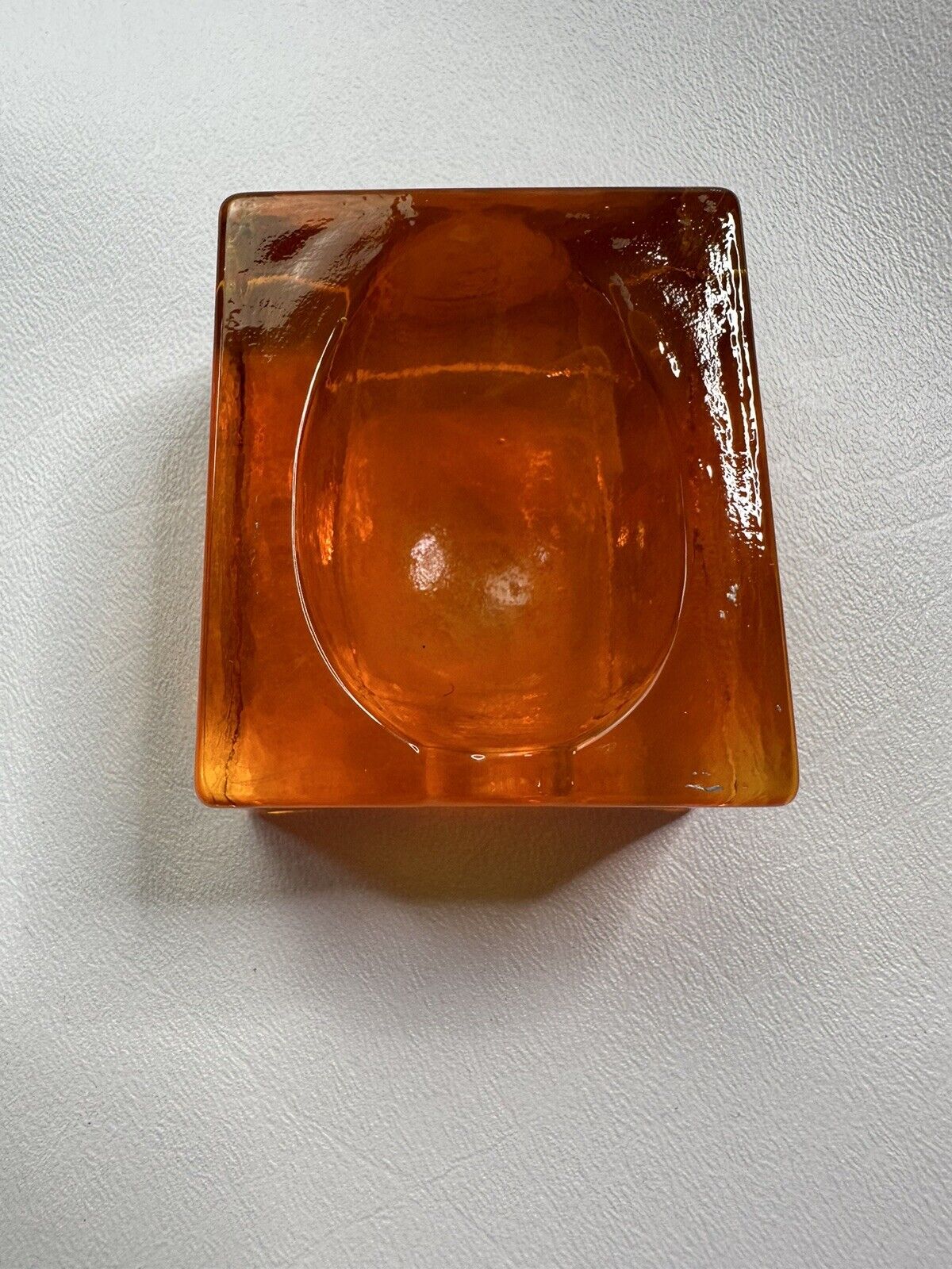 Rare Vtg Holmegaard Pipe Rest Pipe Stand  Orange Glass by Olsson & Rude Denmark