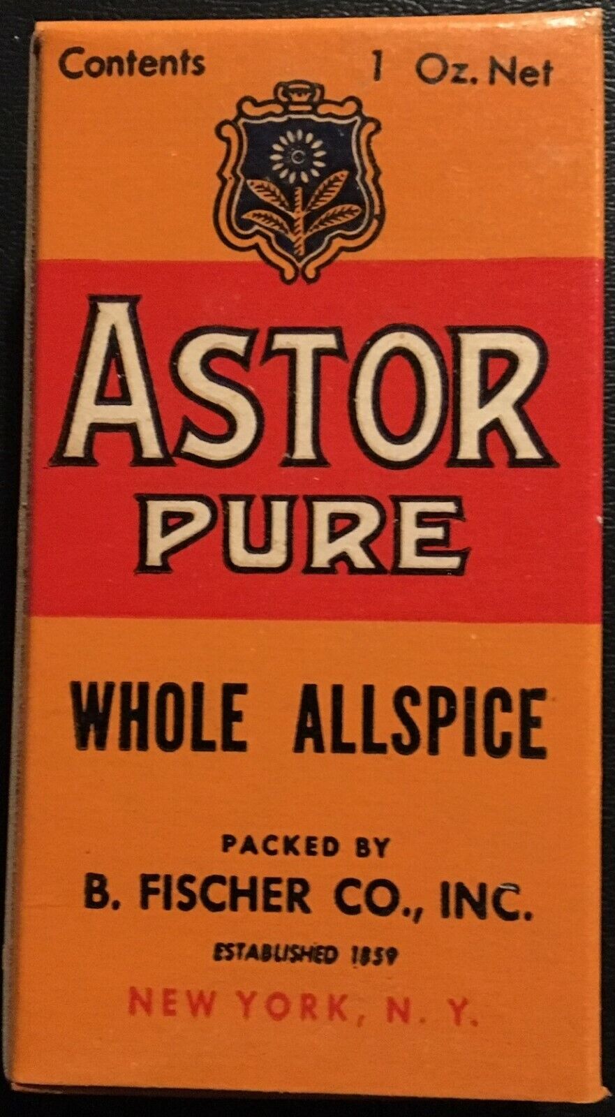 1940's Vintage Full Box Astor Pure Whole Allspice “New Old Country Store Stock”