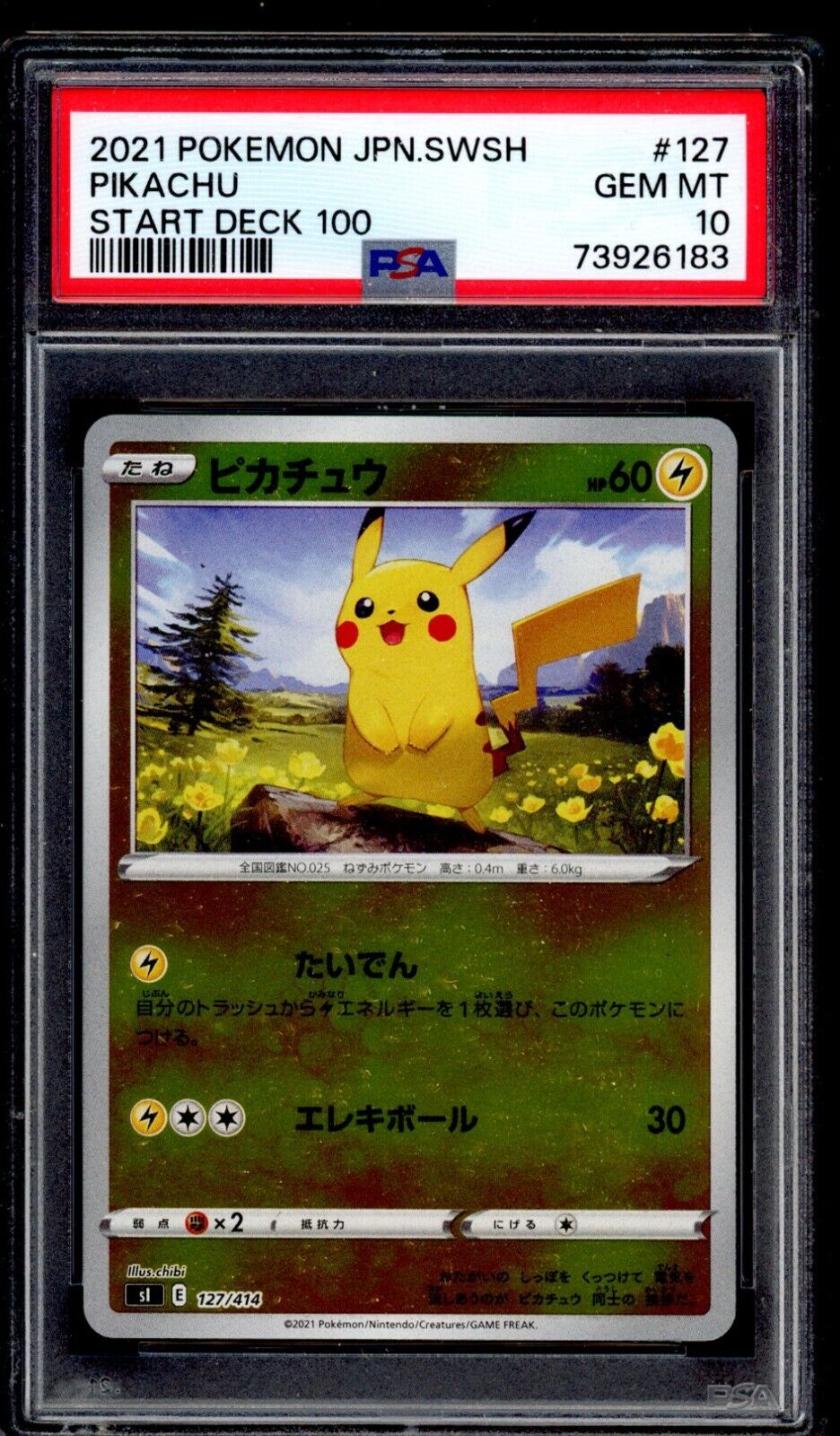 PSA 10 Pikachu 2021 Pokemon Card S1 127/414 Start Deck 100