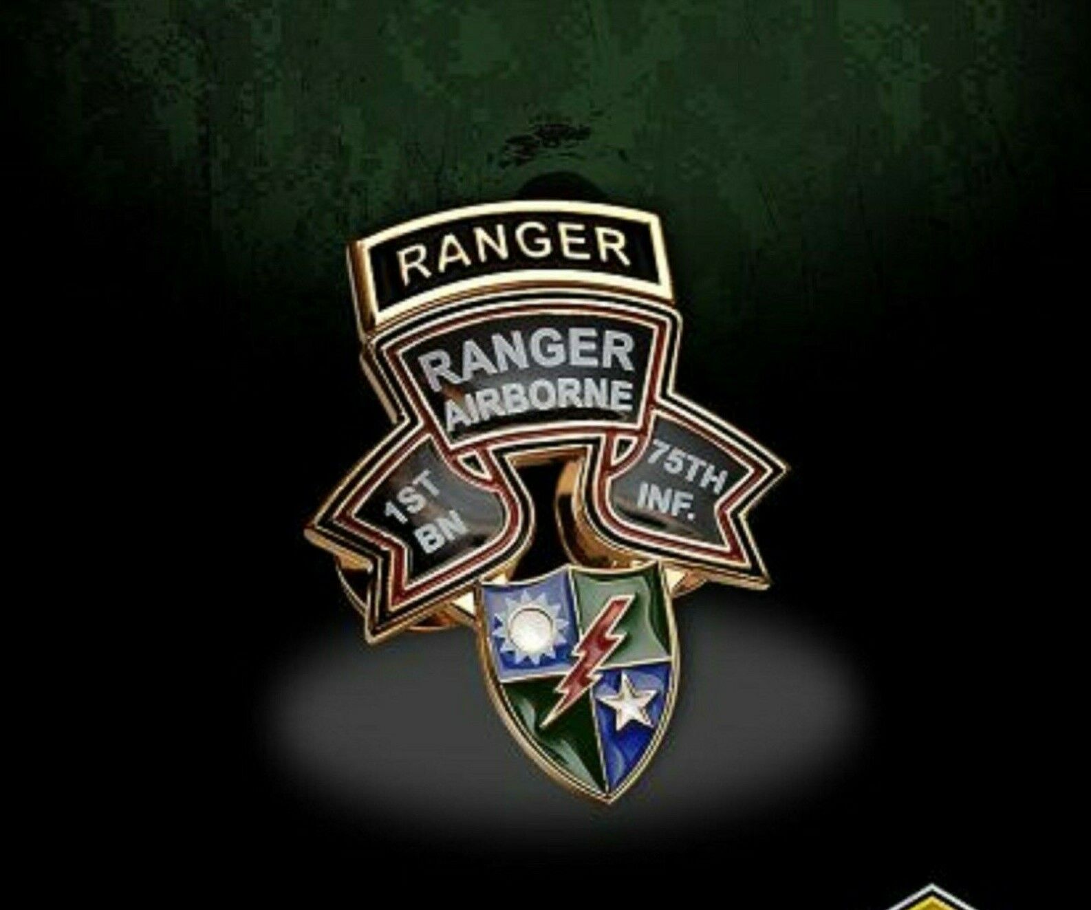 ARMY RANGER AIRBORNE  1ST RANGER BATTALION 75TH BATTALION HAT PIN