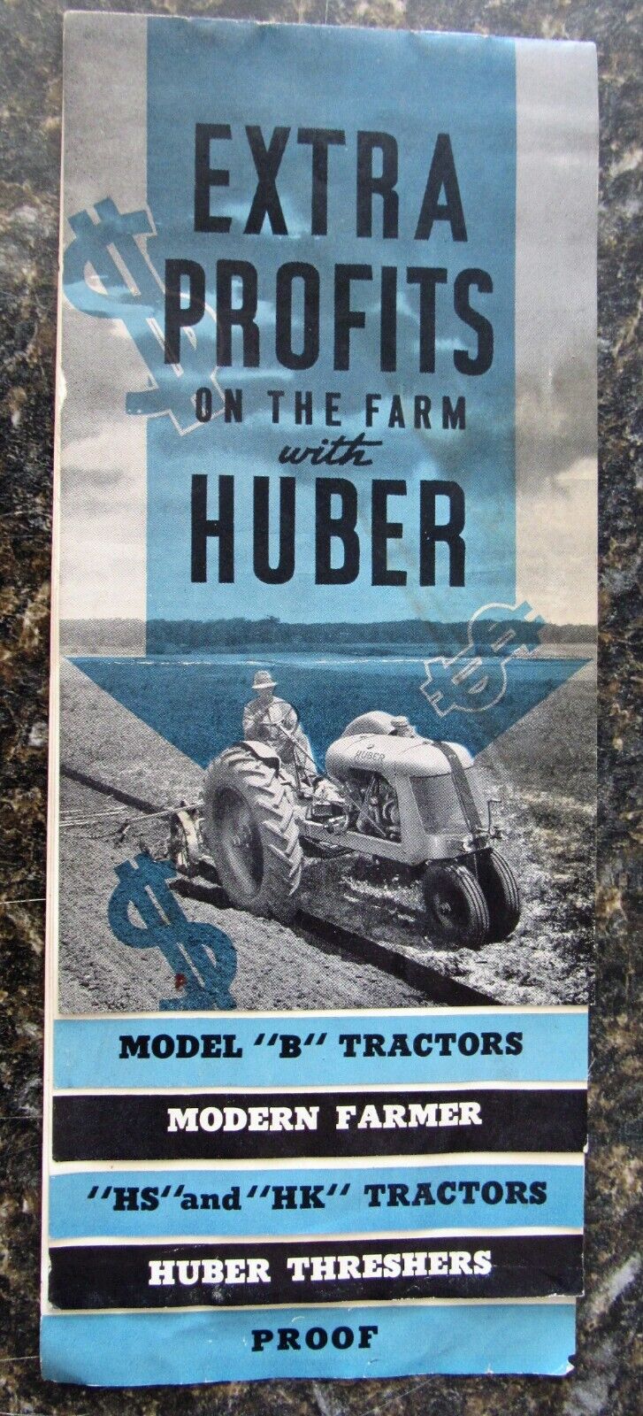 RARE Original Vintage HUBER TRACTORS Dealer Sales Brochure
