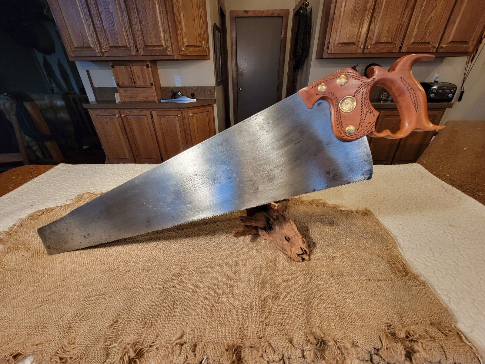 Antique Henry Disston & Sons London 12 Spring Hand Saw late 1800s