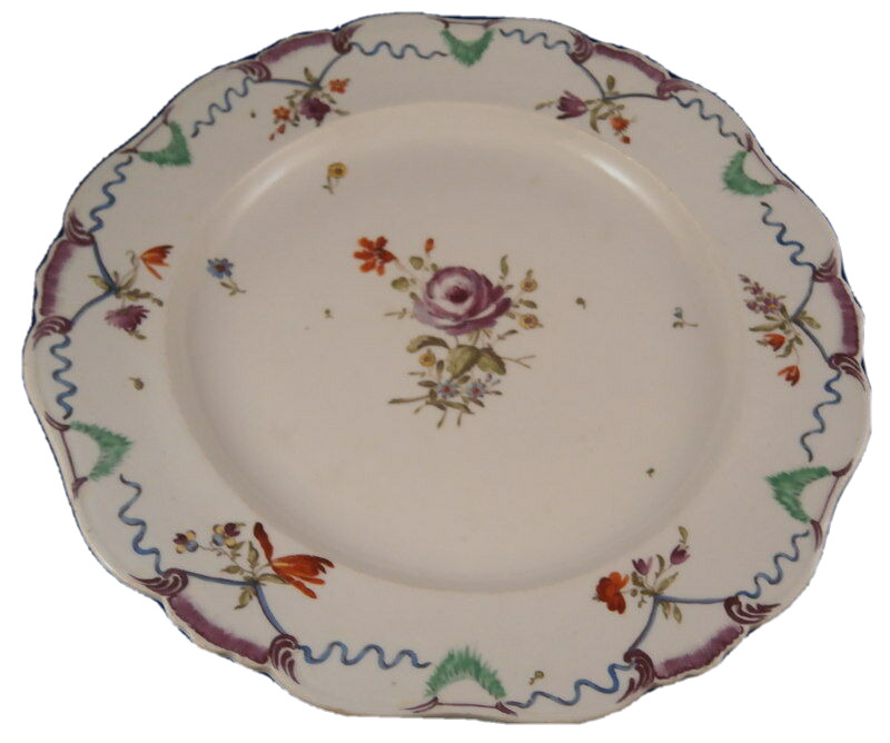 Antique 18thC Ludwigsburg Porcelain Fancy Floral Plate Porzellan Teller German