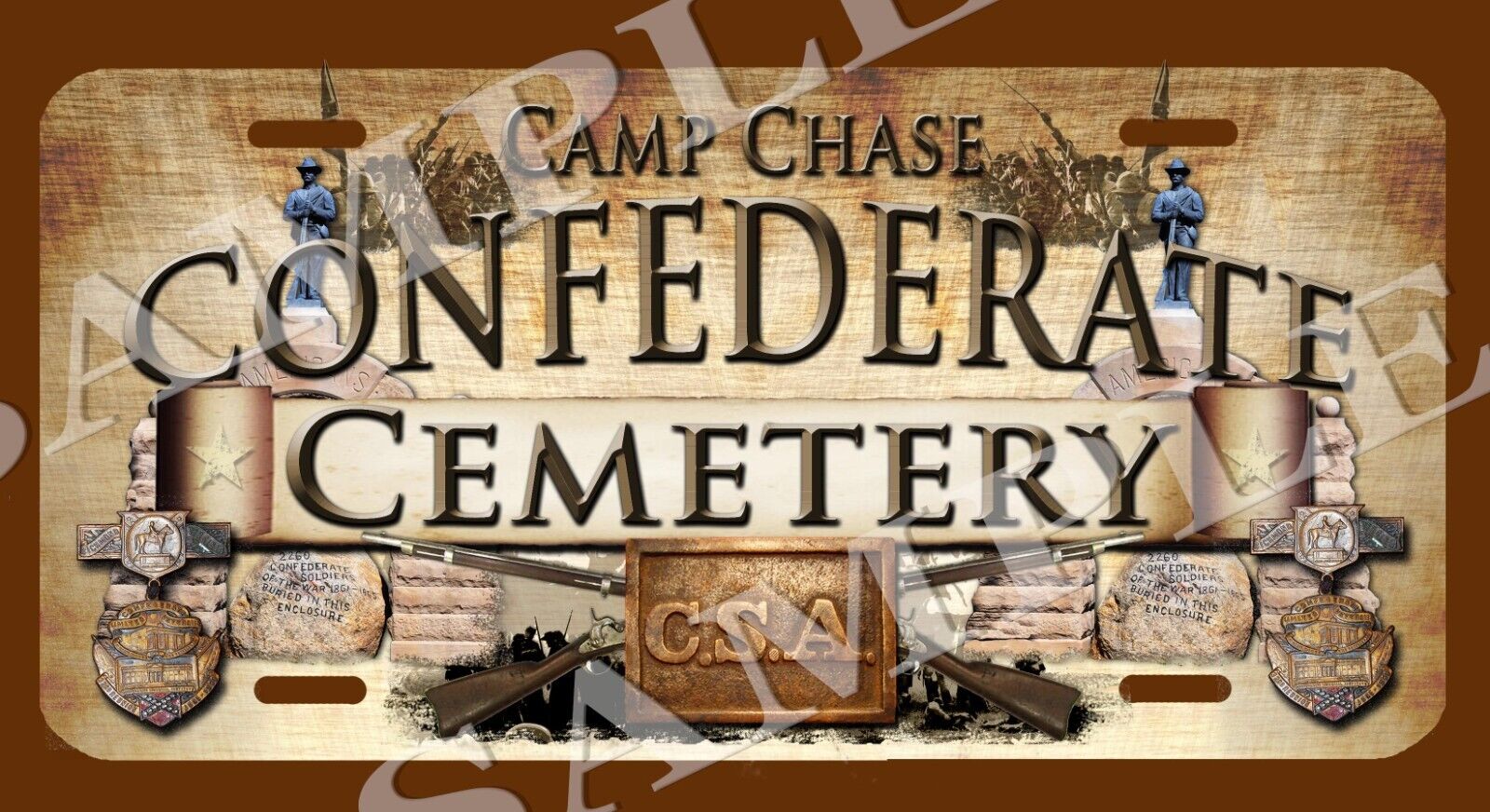 Camp Chase Confederate Cemetery American Civil War Themed vehicle license plate