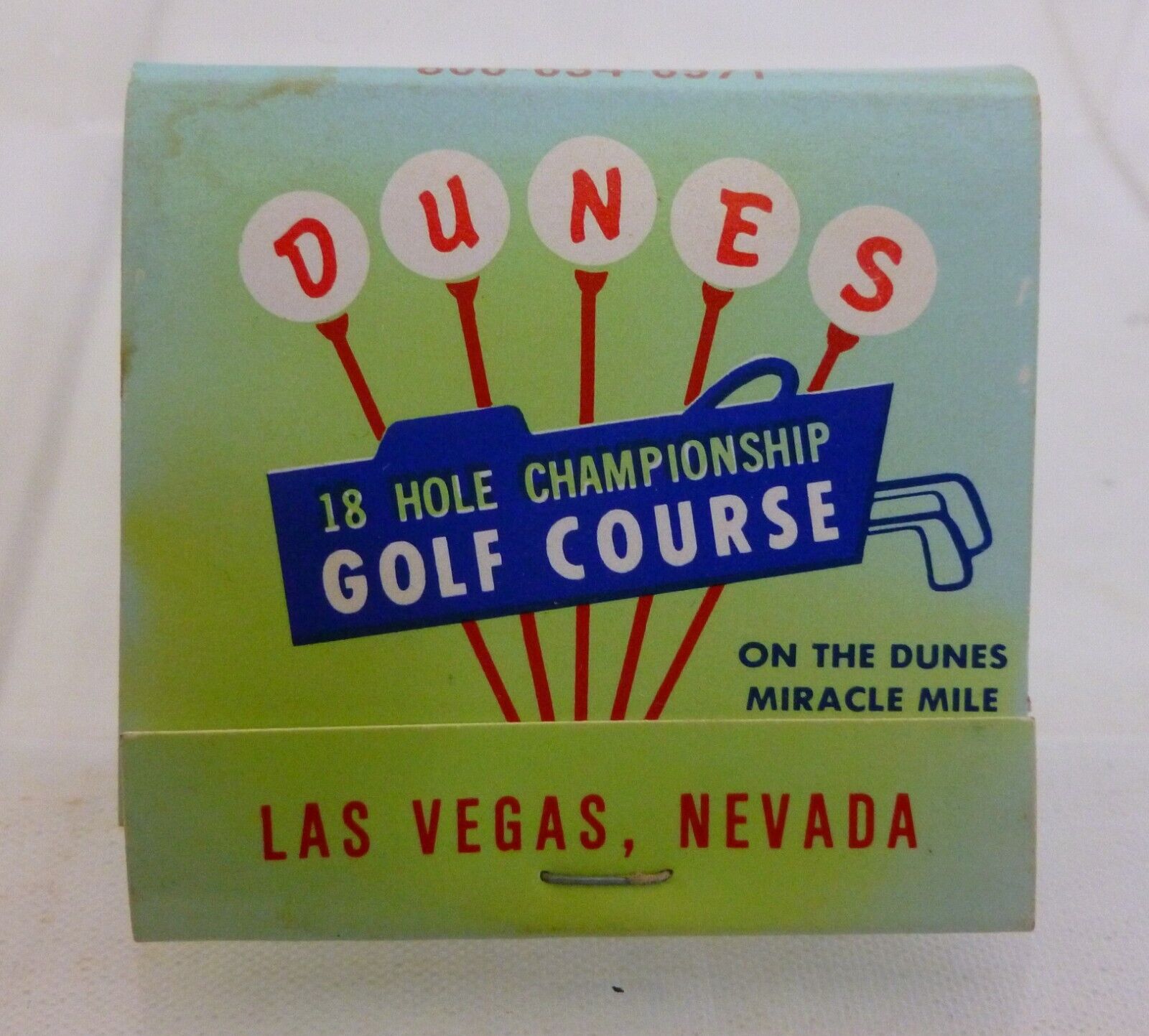 Vintage Matchbook Unstruck - Dunes 18 Hole Championship Golf Course Las Vegas NV