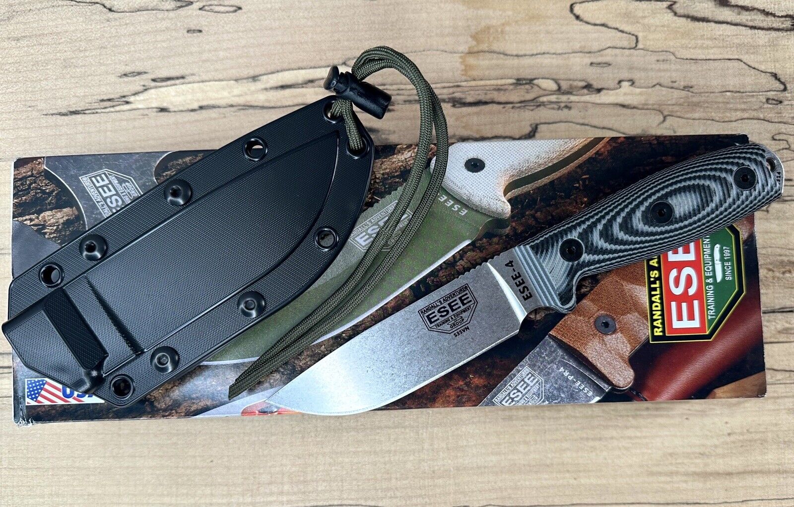ESEE-4 Fixed Blade Knife, S35V Steel, Sheath