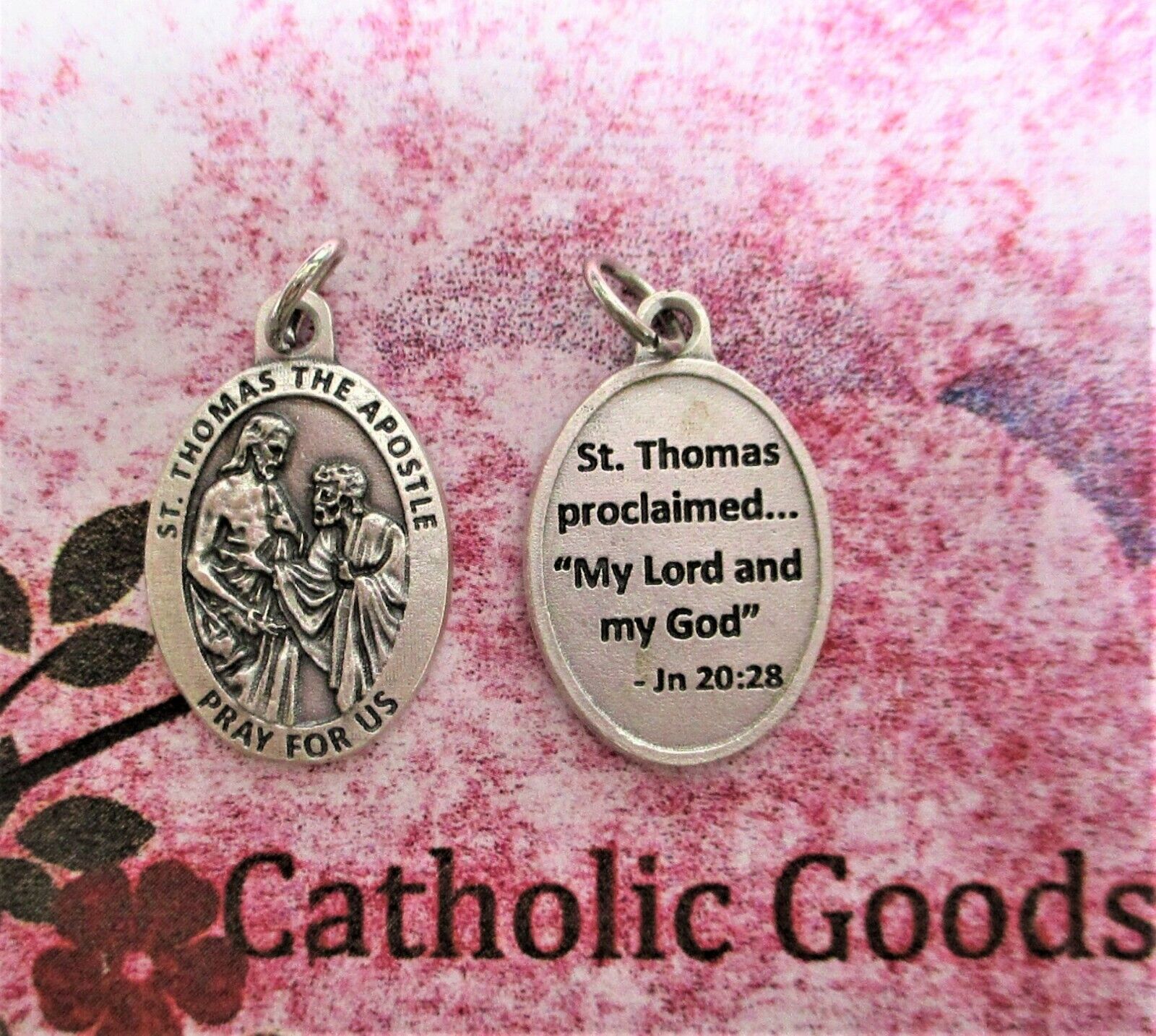 St. Saint Thomas the Apostle - My Lord and My God -  Silver tone OX 1\