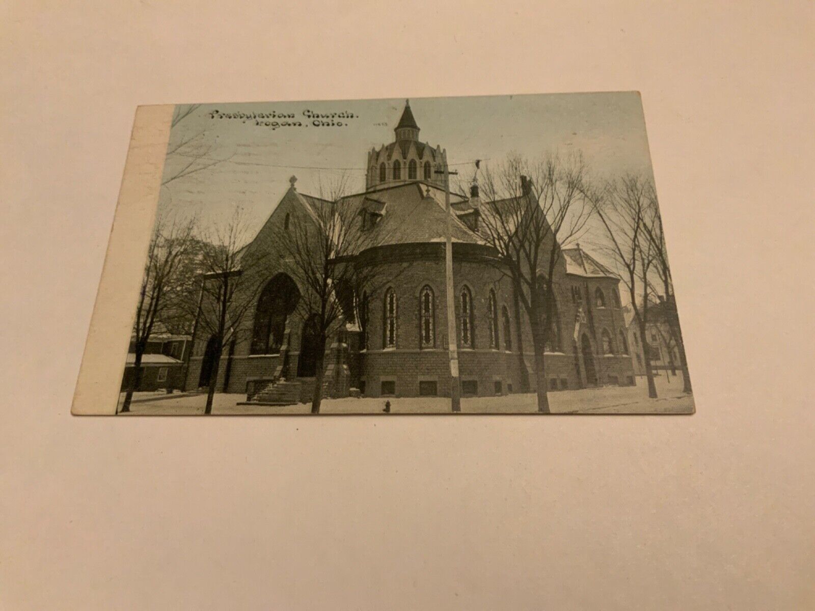 Logan, Ohio ~ Presbyterian Church - 1913 Stamped Antique  Postcard