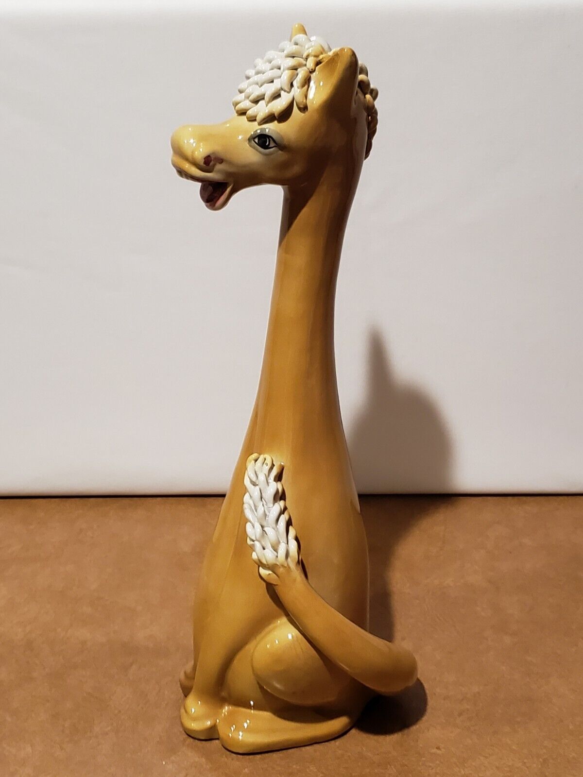 Vintage MCM Italian Pottery Whimsical Horse Donkey With Spaghetti Trim Figurine
