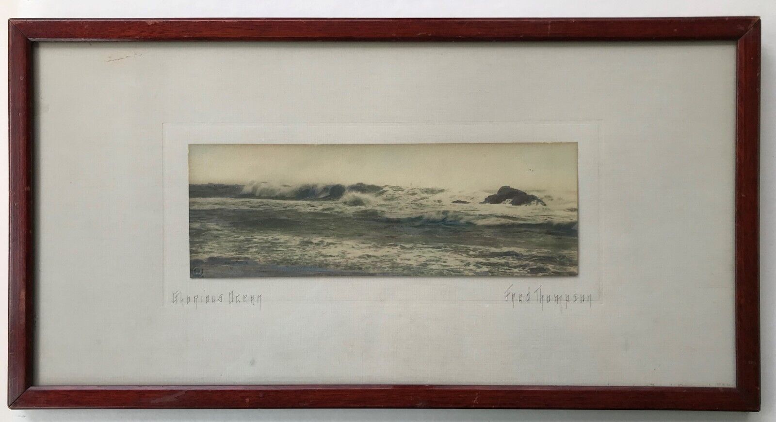 Fred Thompson Signed Framed GLORIOUS OCEAN Hand Tinted Photo Vintage
