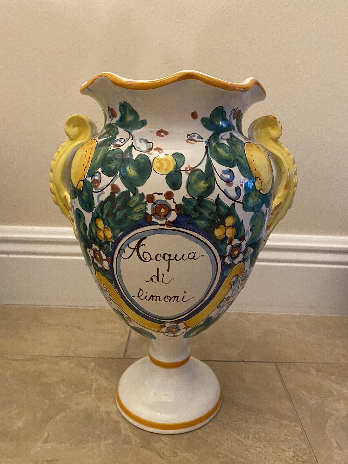 Italian Ceramic Vintage Vase Acqua di limoni