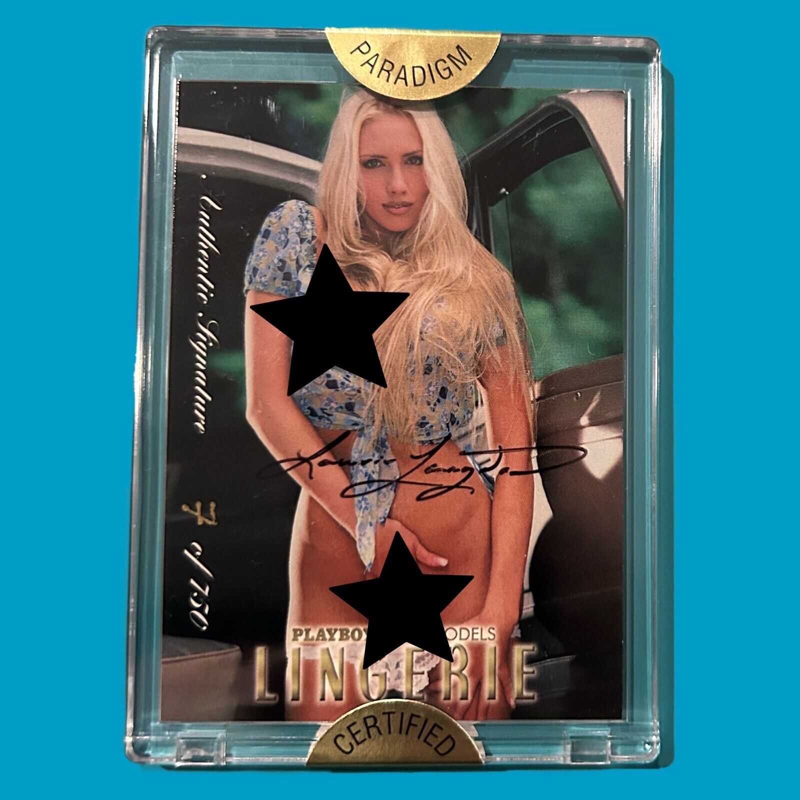 1999 Playboy Laurie Langdon Card Autographed Lingerie Models RARE 7/750