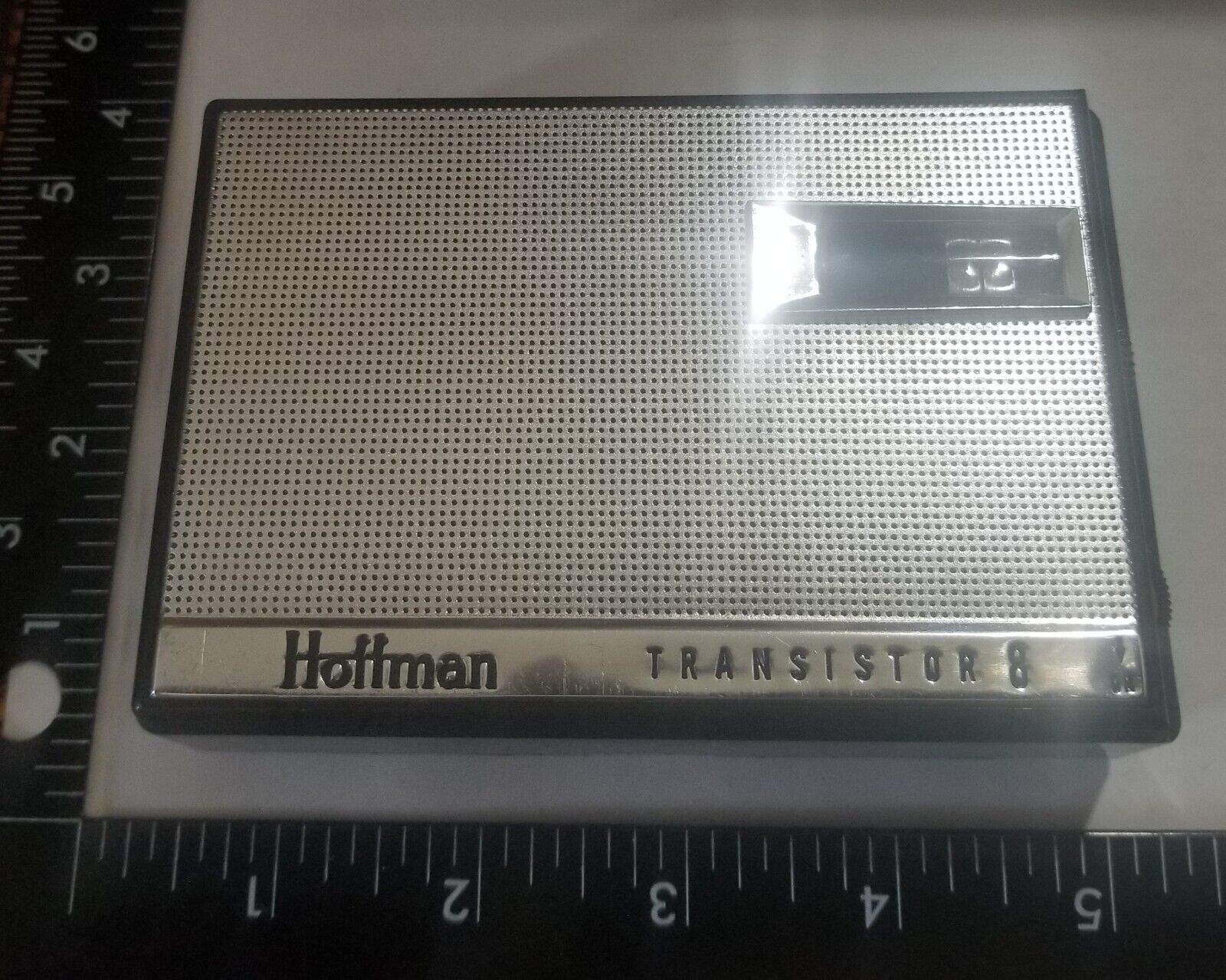 Vintage HOFFMAN 8 Transistor Radio With Leather Case Model 728 Black 