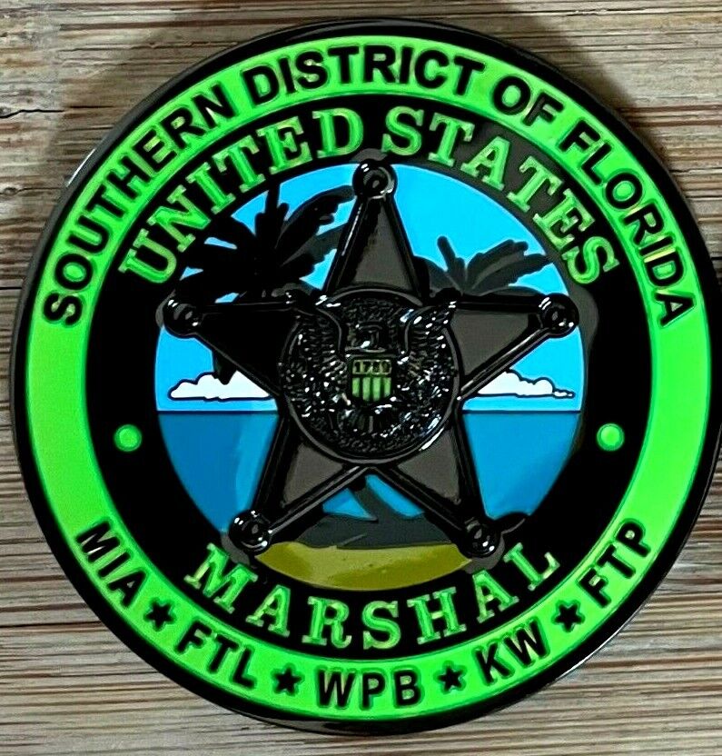US Marshals Service - SDofFL TacticalBLACK ST P 1.75in super rare challenge coin