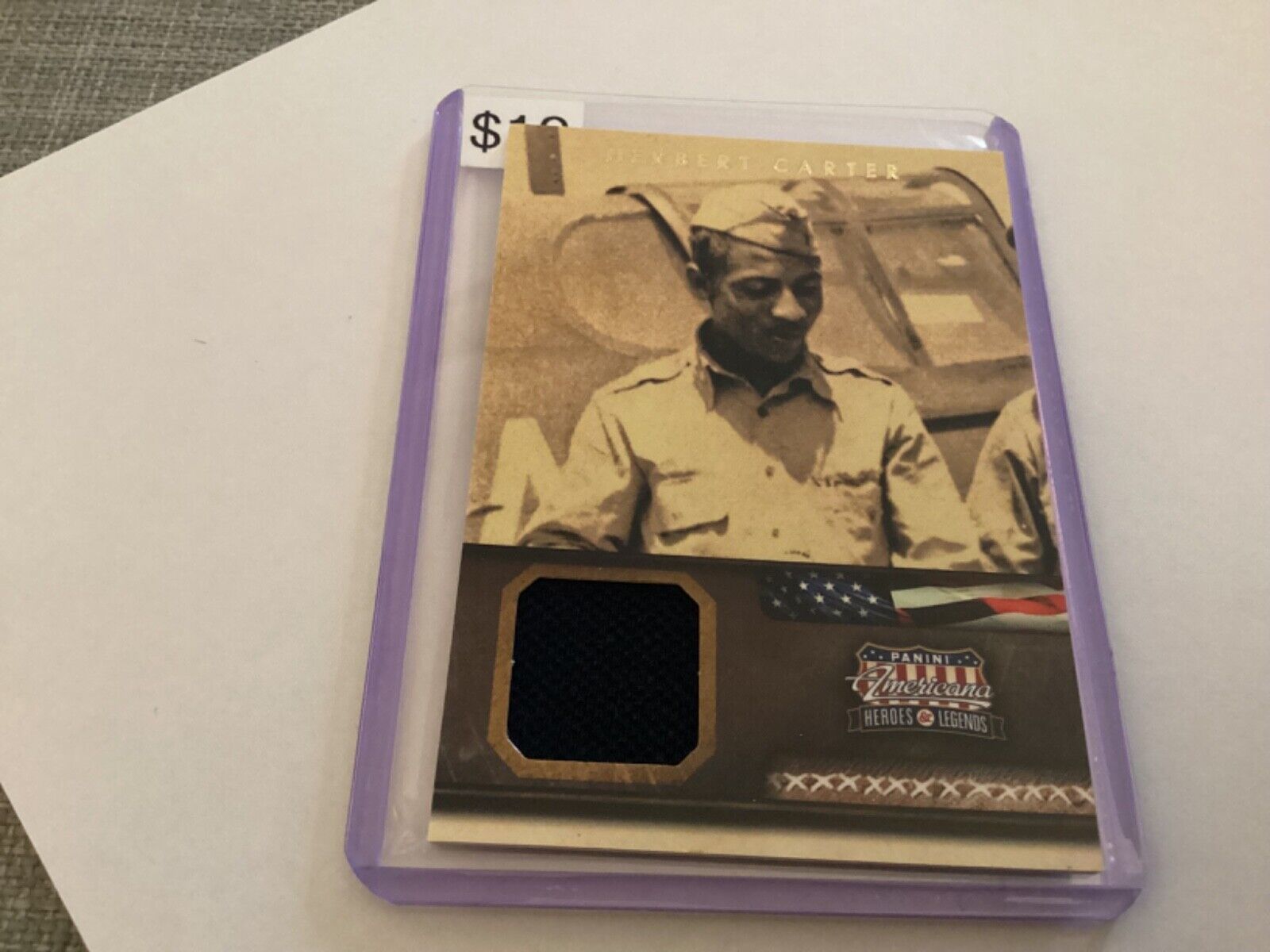 2012 Panini Americana Herbert Carter Tuskegee Airmen Patch Card #105 /499