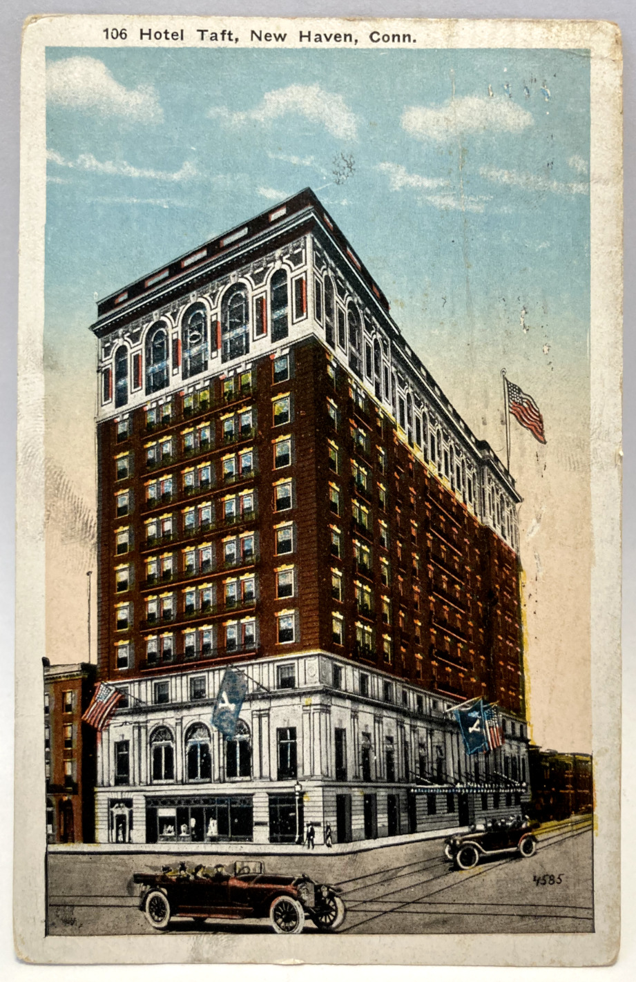 1918 Hotel Taft, New Haven, Connecticut CT Vintage Postcard