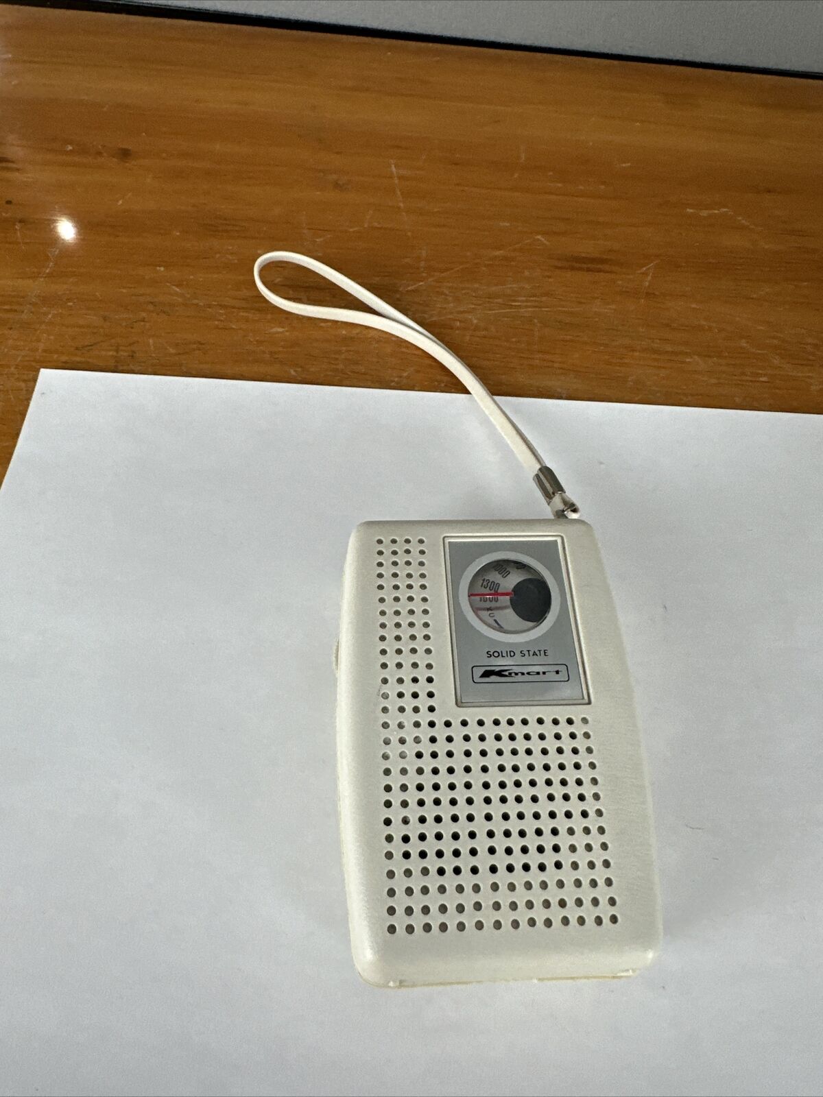 Vintage KMART Model  W600 White AM Solid State Radio