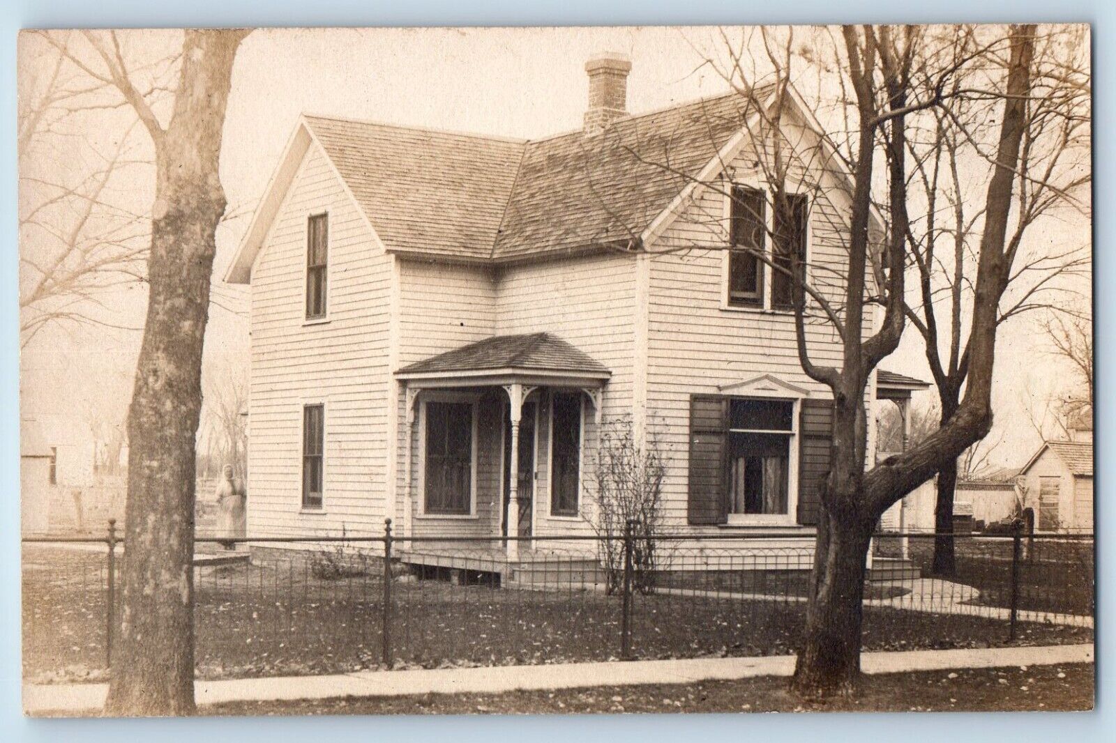 Clarks Nebraska NE Postcard RPPC Photo Victorian House View c1910's Antique