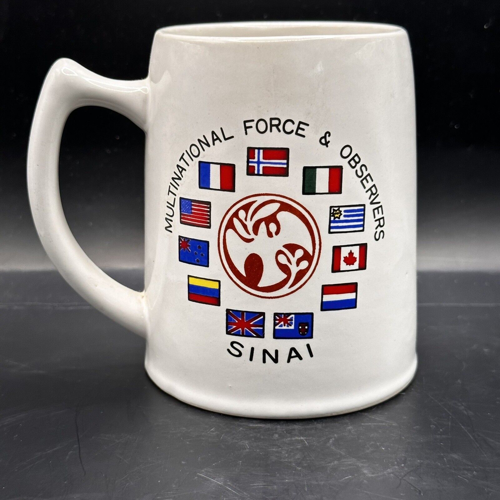 Vintage Multinational Force & Observers Sinai Military Beer Stein XL Coffee Mug