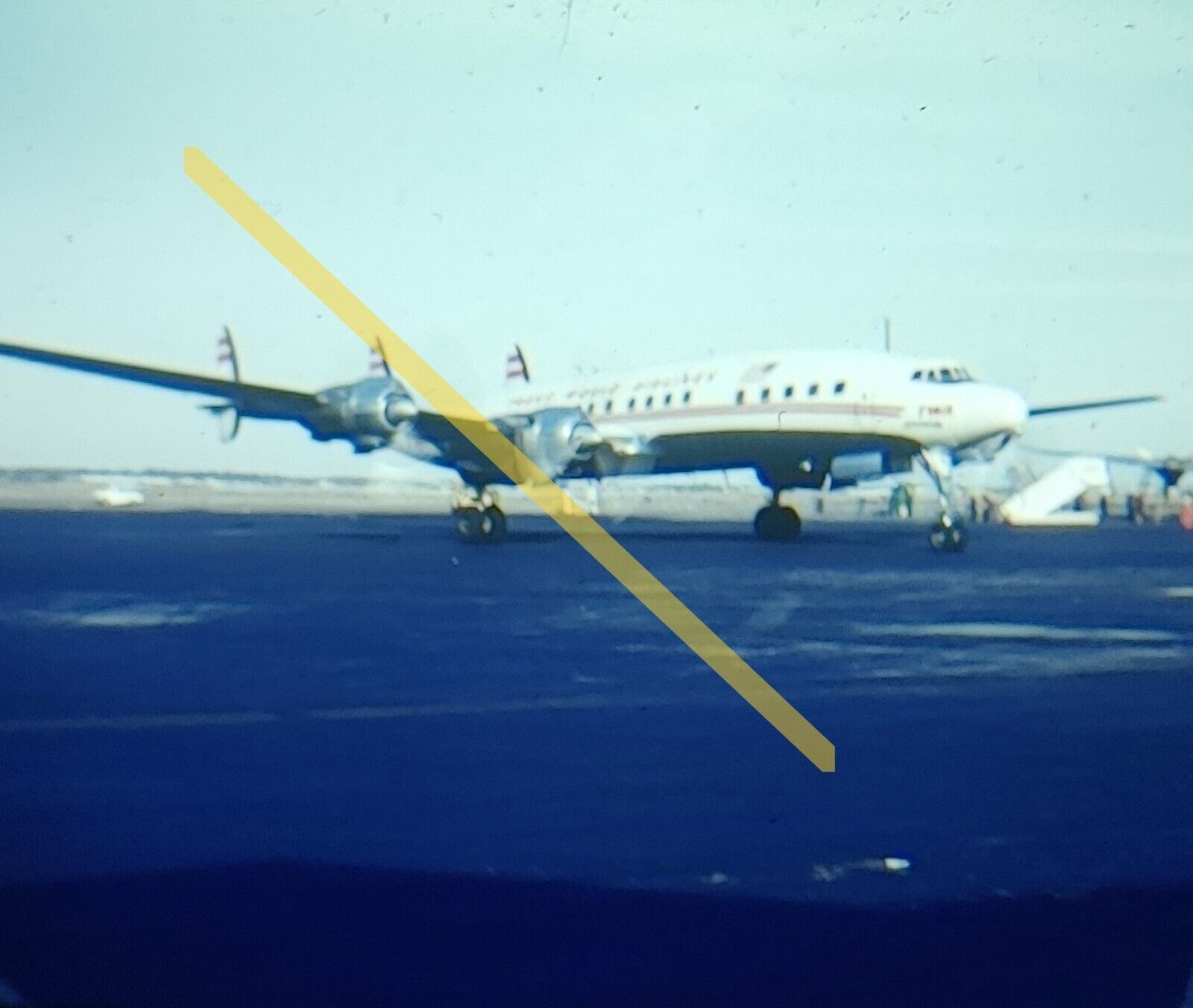 Vintage 1960 35mm Slide Trans World Airlines TWA Lockheed Starliner #22693