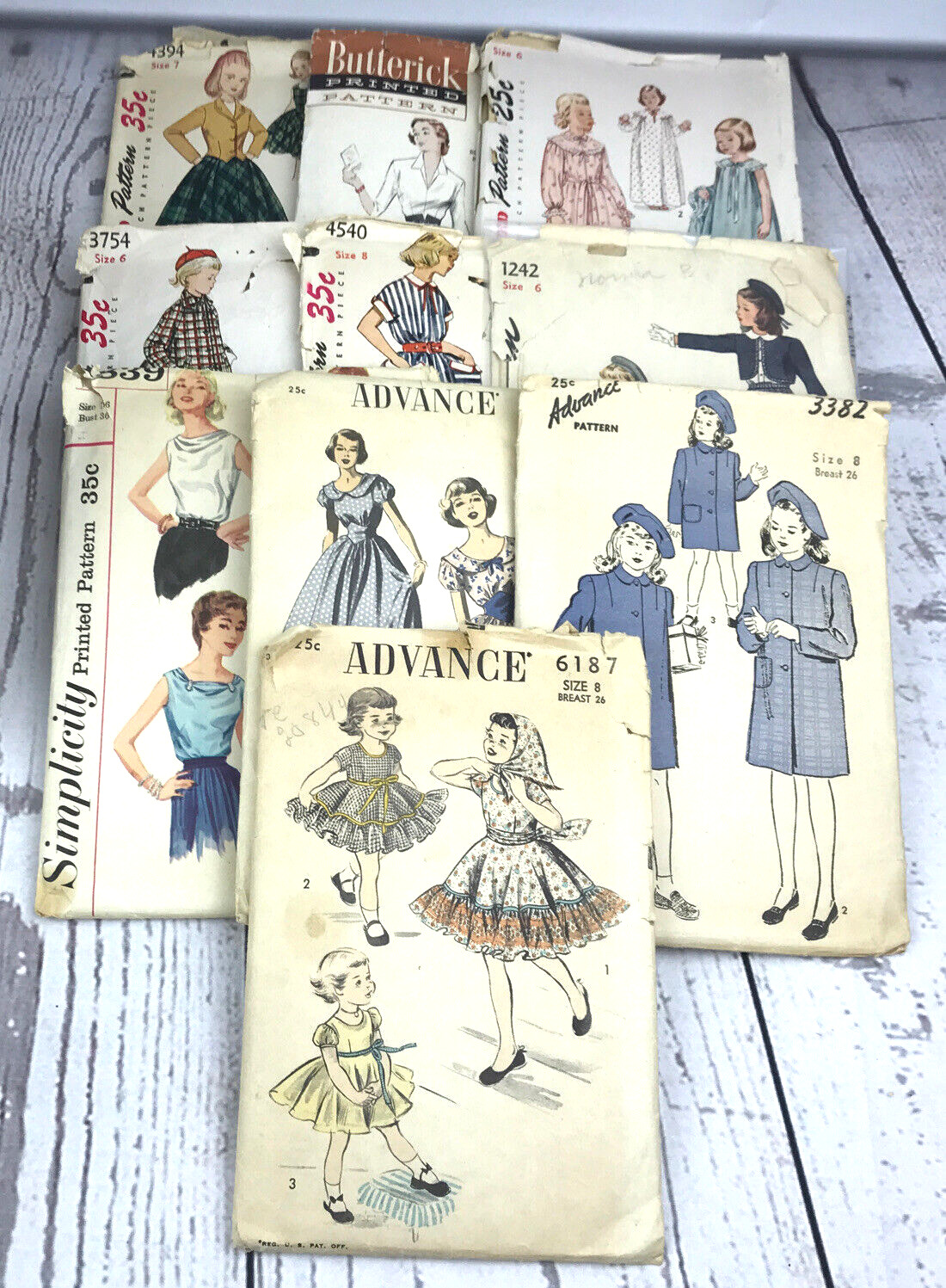 Vintage Sewing Pattern 1930s 1940s Lot Advance Simplicity Womens Girls Fashion